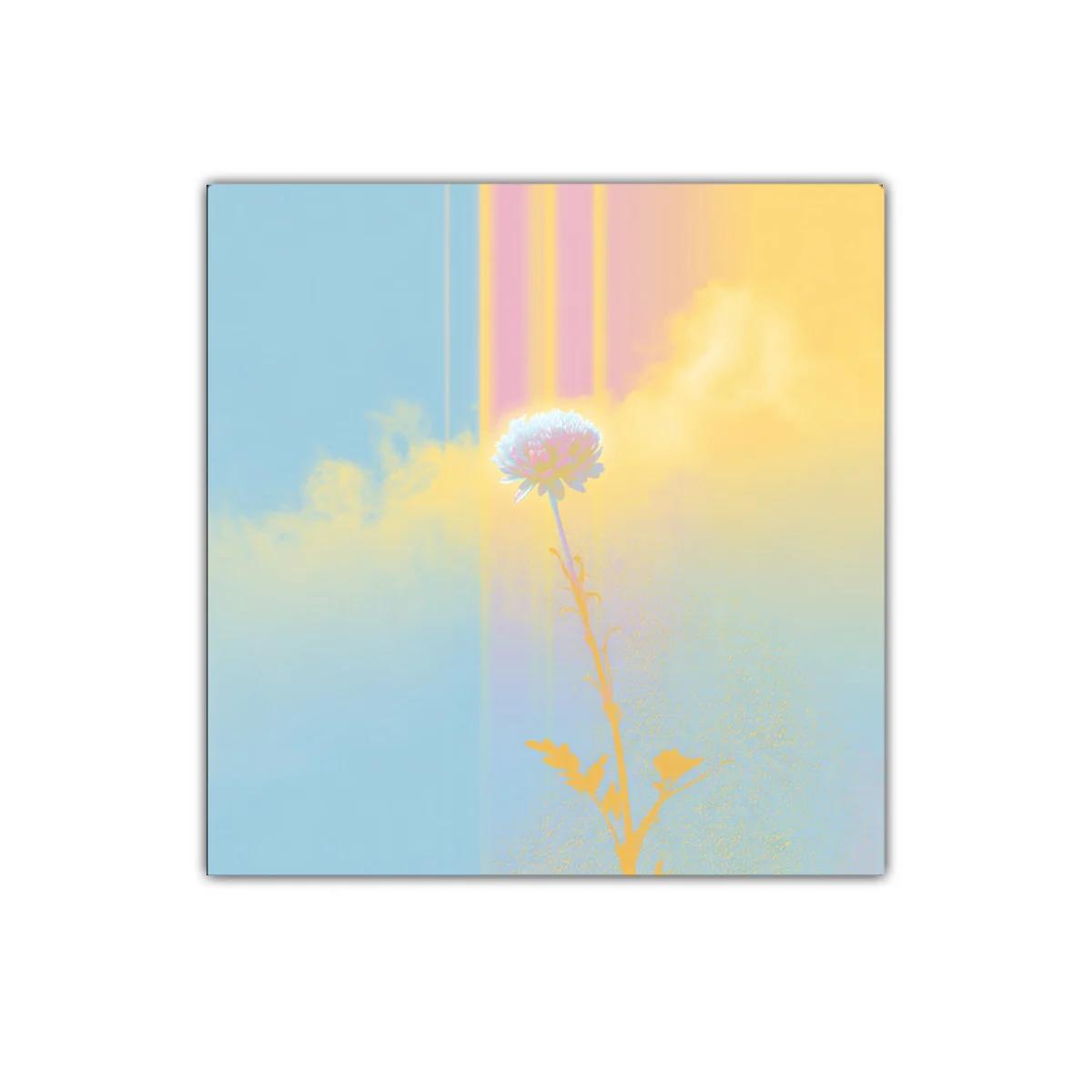 Flor solitaria con fondo pastel y atmósfera soñadora — imagen principal