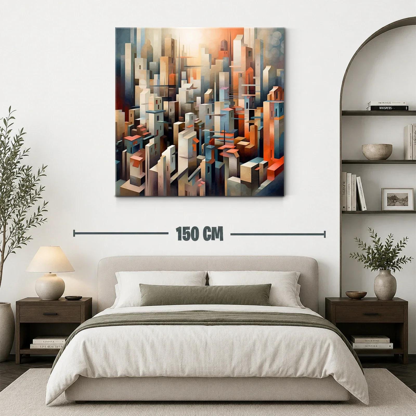 Ciudad futurista con tonos cálidos y fríos — miniatura 3