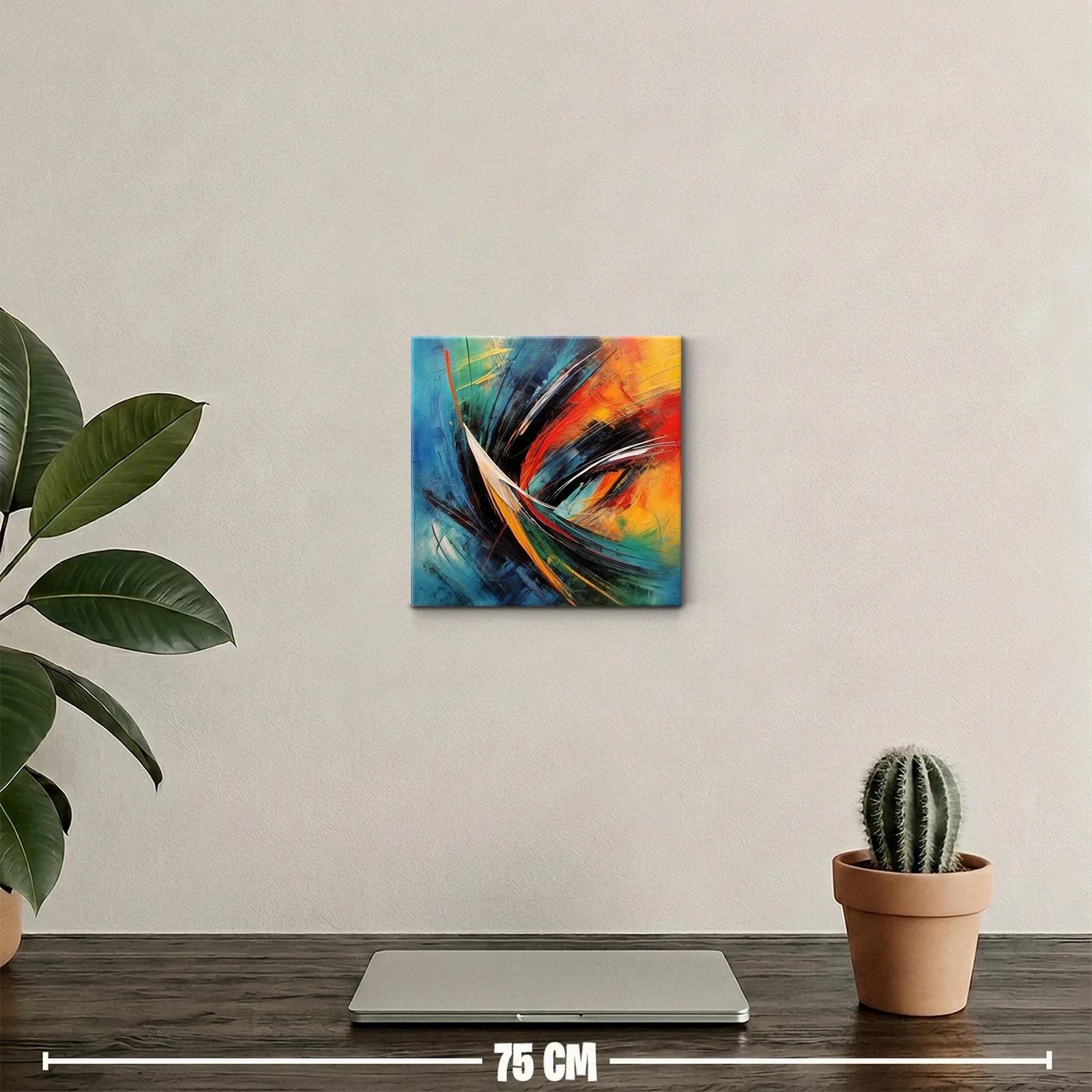 Composición abstracta en vibrante contraste de colores cálidos y fríos — miniatura 2