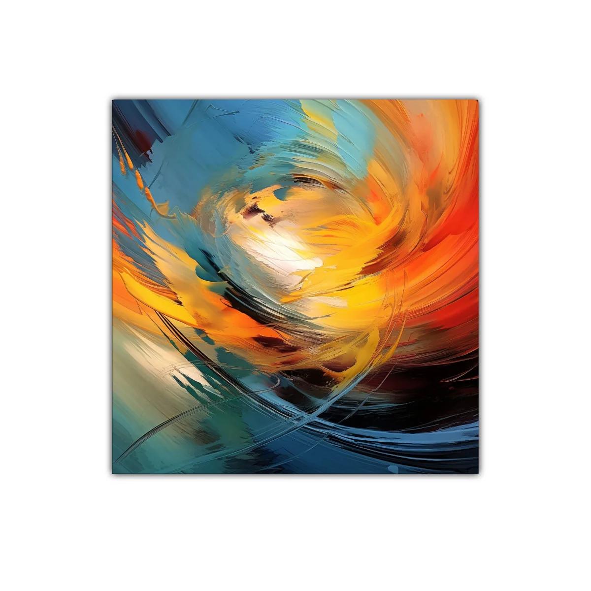 Explosión de color abstracta con tonos cálidos y fríos
