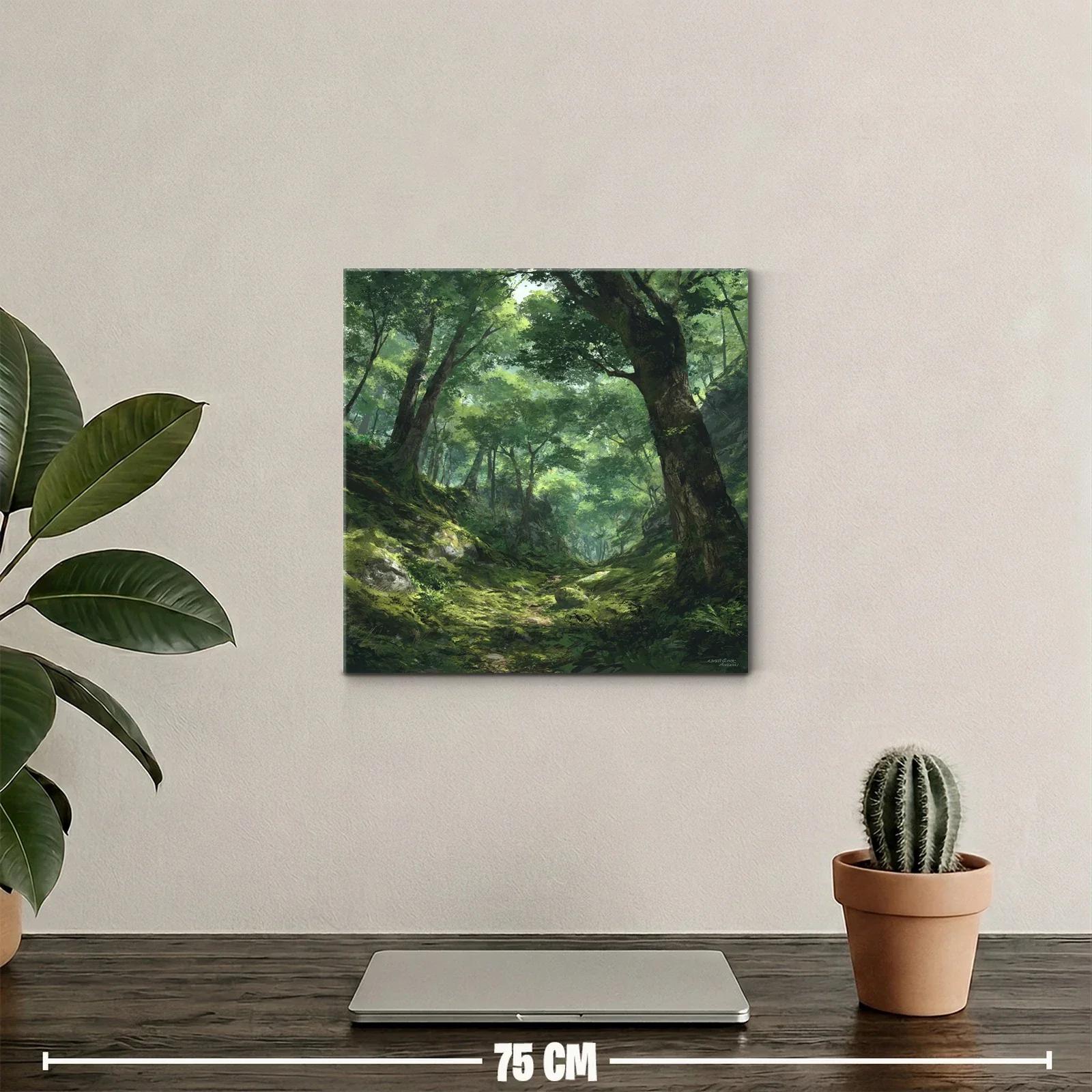 Bosque frondoso con luz natural y verdes intensos — miniatura 2