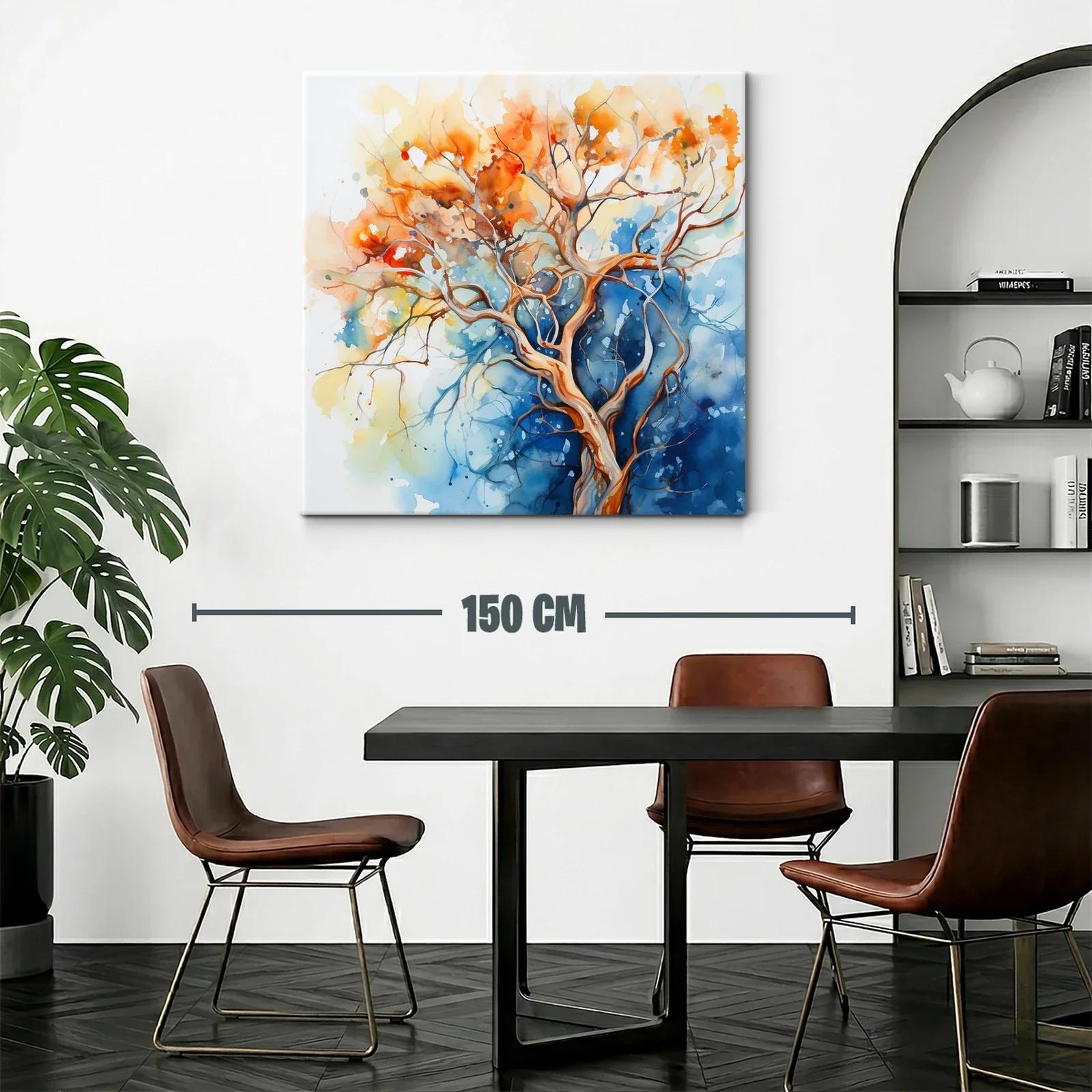Árbol vibrante en tonos cálidos y fríos contrastantes — miniatura 2