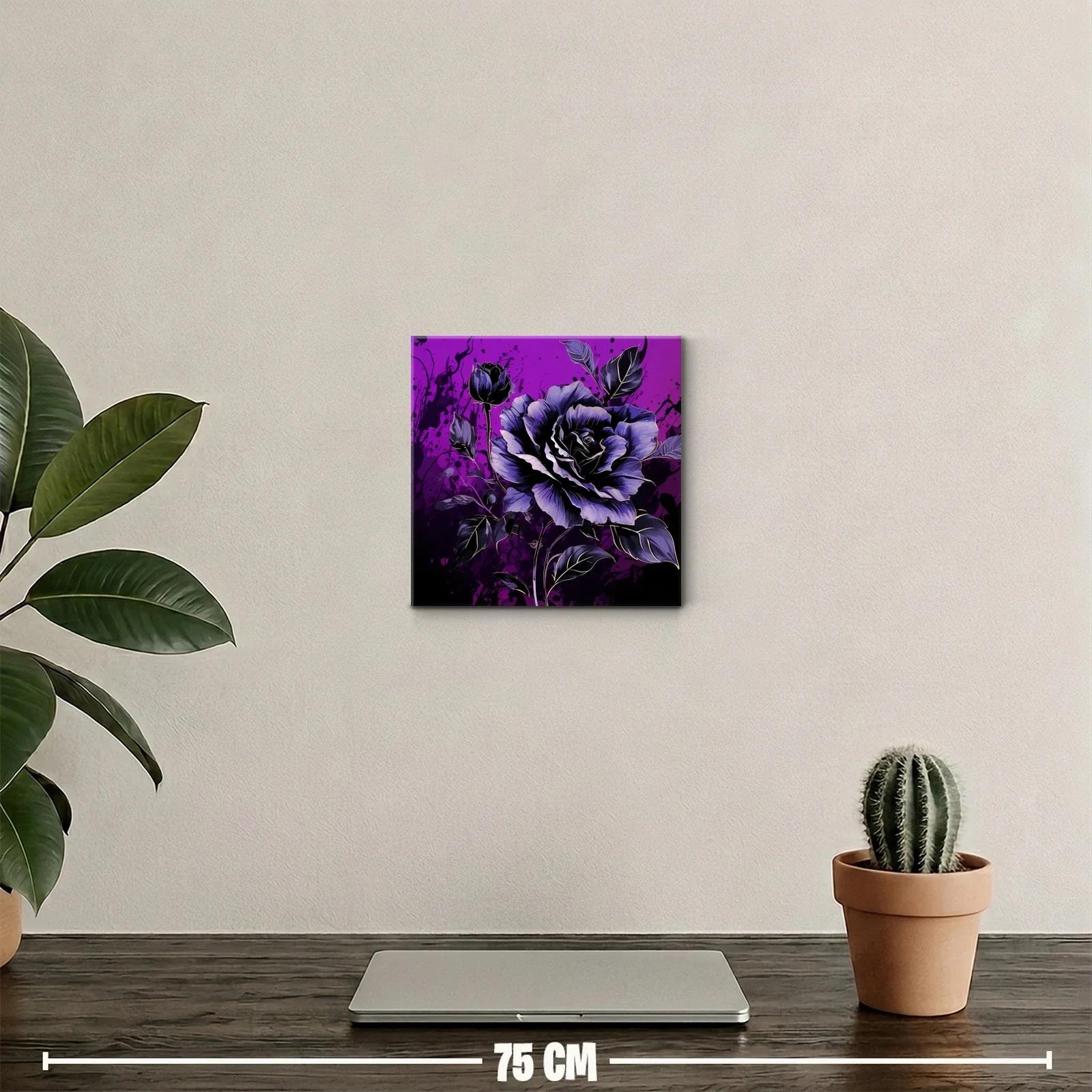 Impactante flor morada sobre fondo vibrante oscuro — miniatura 2