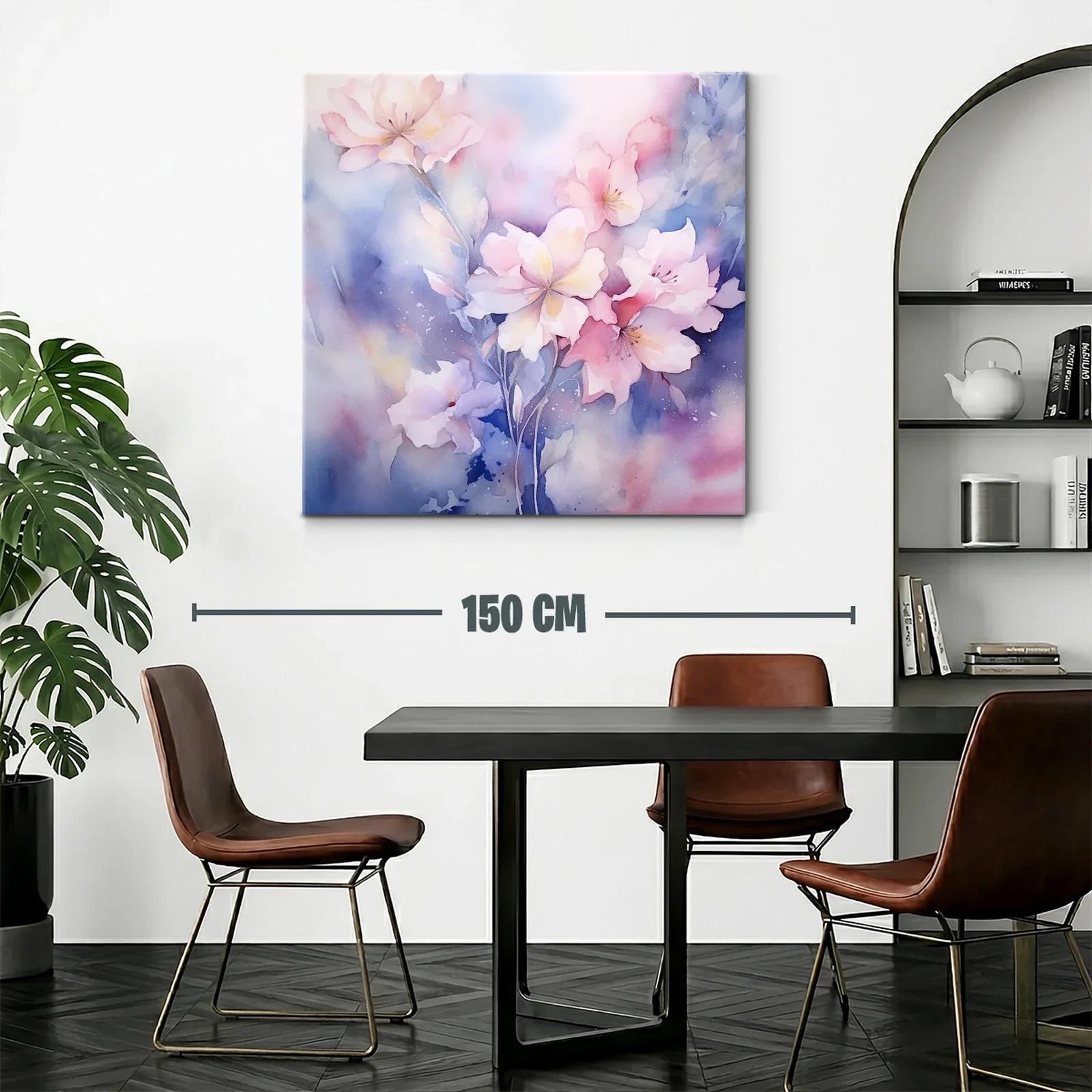 Cuadro floral en tonos suaves con efecto acuarela — miniatura 2