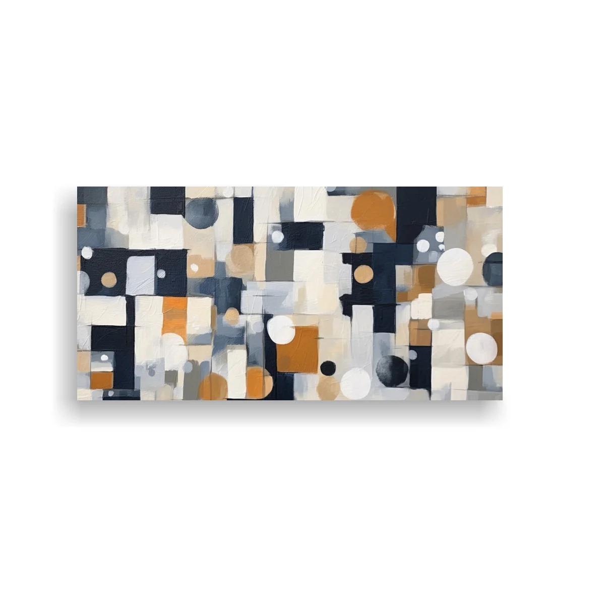 Cuadro composición geométrica abstracta con mosaico irregular