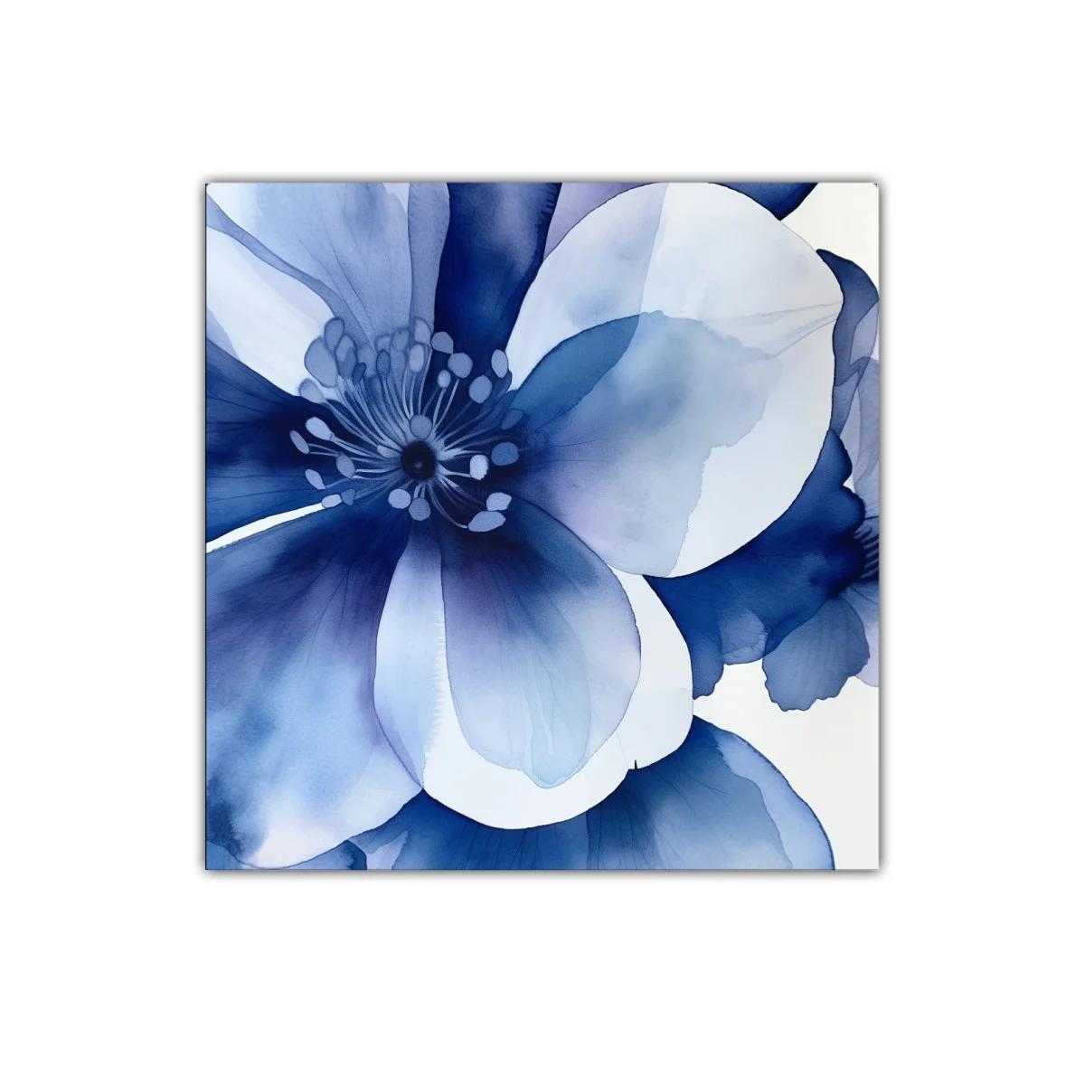 Flor abstracta en tonos azulados para decoración elegante