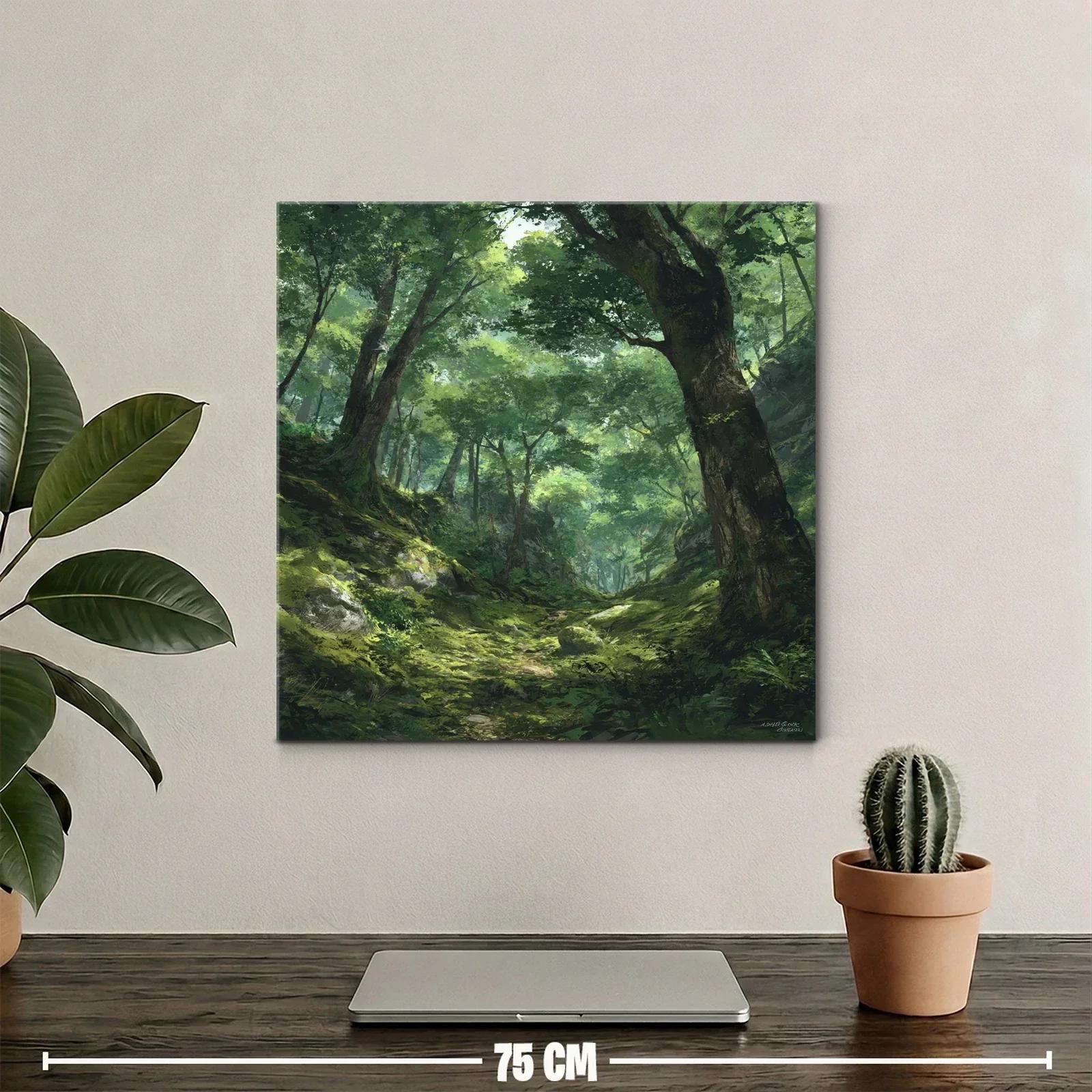 Bosque frondoso con luz natural y verdes intensos — miniatura 2