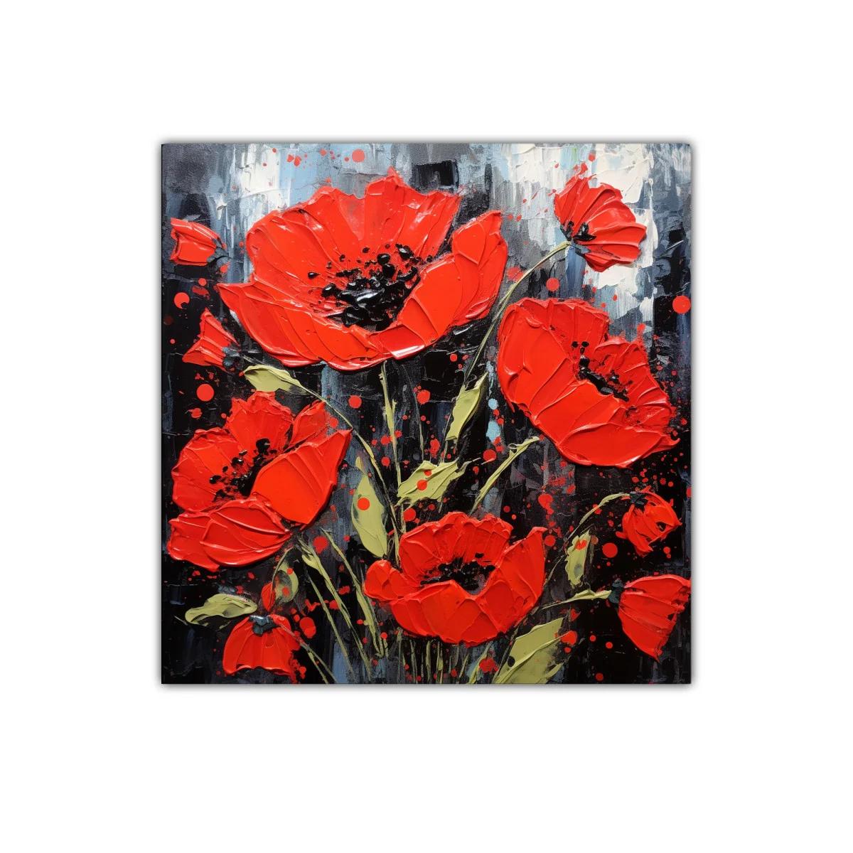 Flores rojas vibrantes sobre fondo oscuro y contrastante — imagen principal