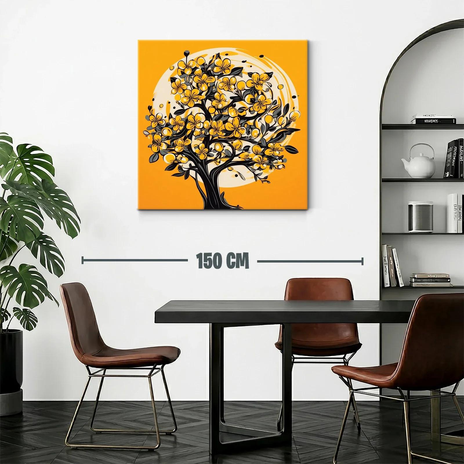 Arbol florido en tonos cálidos para ambientar tu hogar — miniatura 2