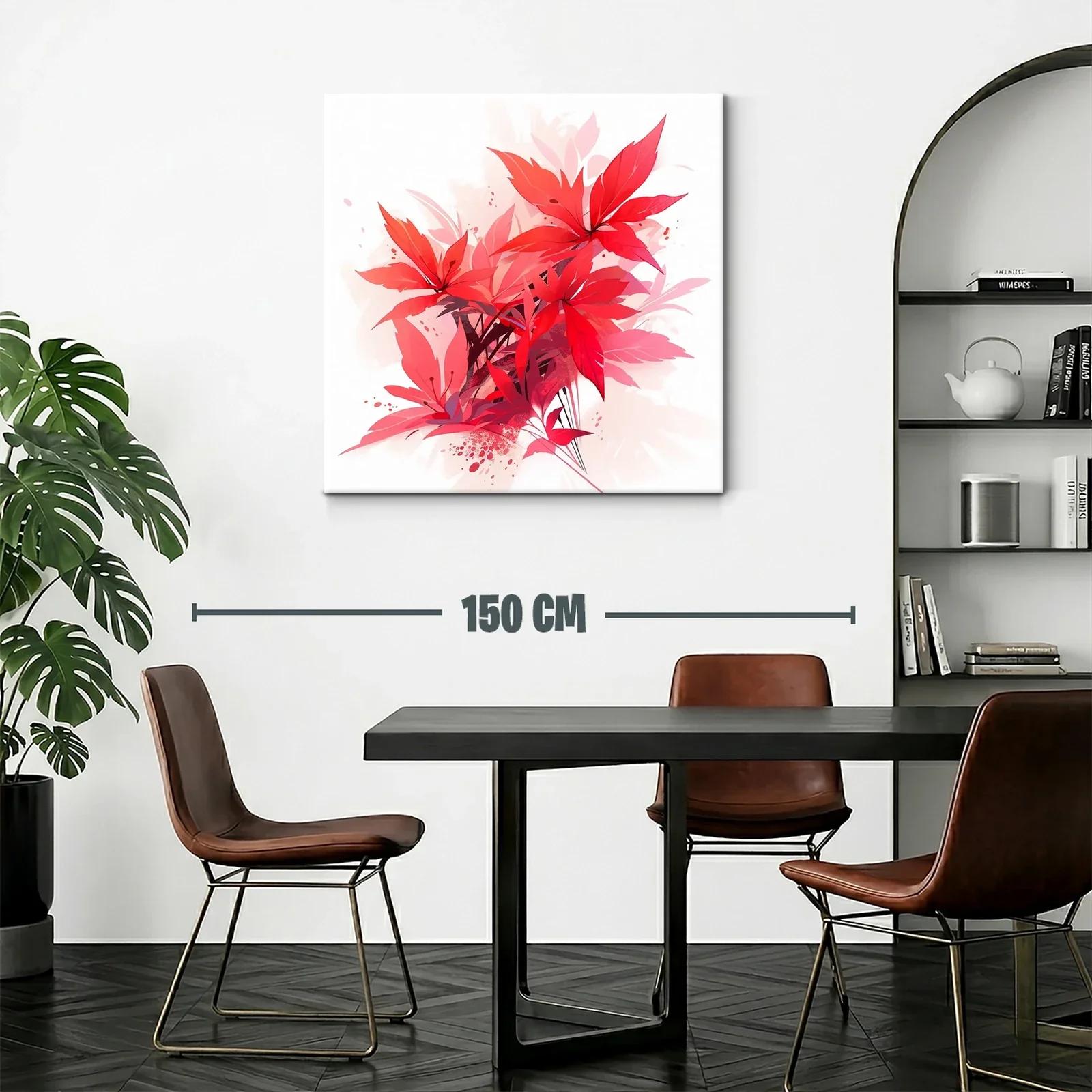 Cuadro con diseño floral en tonos rojos vibrantes y rosados — miniatura 2
