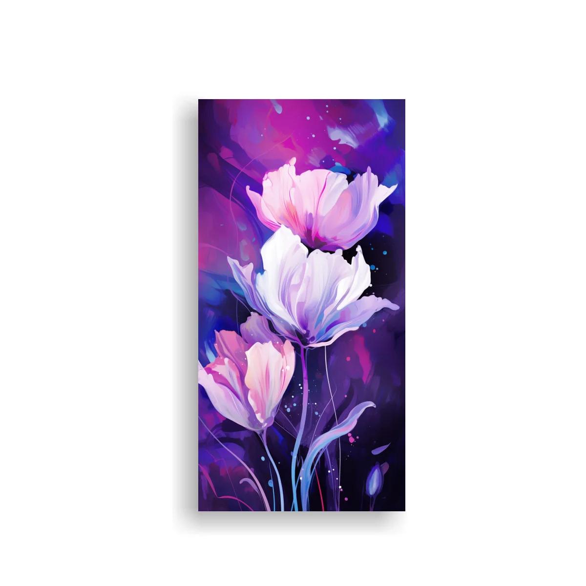 Cuadro lirios violetas con tallos curvos — imagen principal
