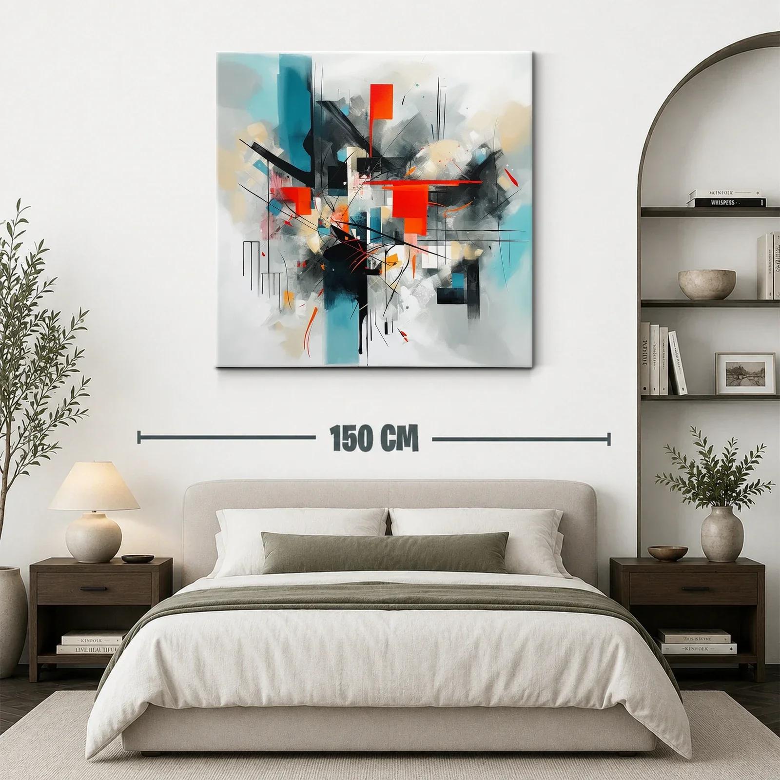 Composición abstracta con bloques vibrantes y líneas dinámicas — miniatura 3