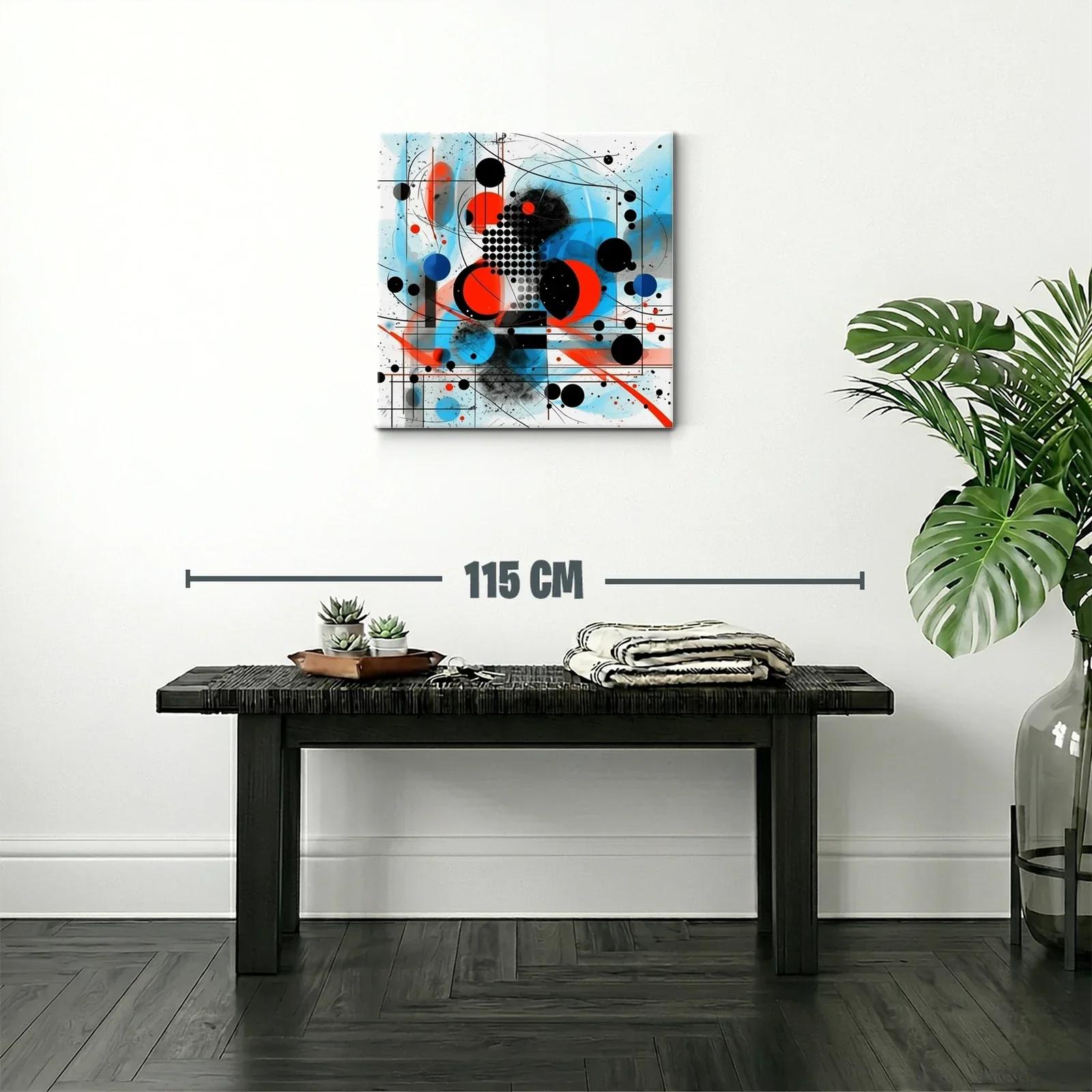 Composición abstracta en rojo azul y negro con formas geométricas — miniatura 2