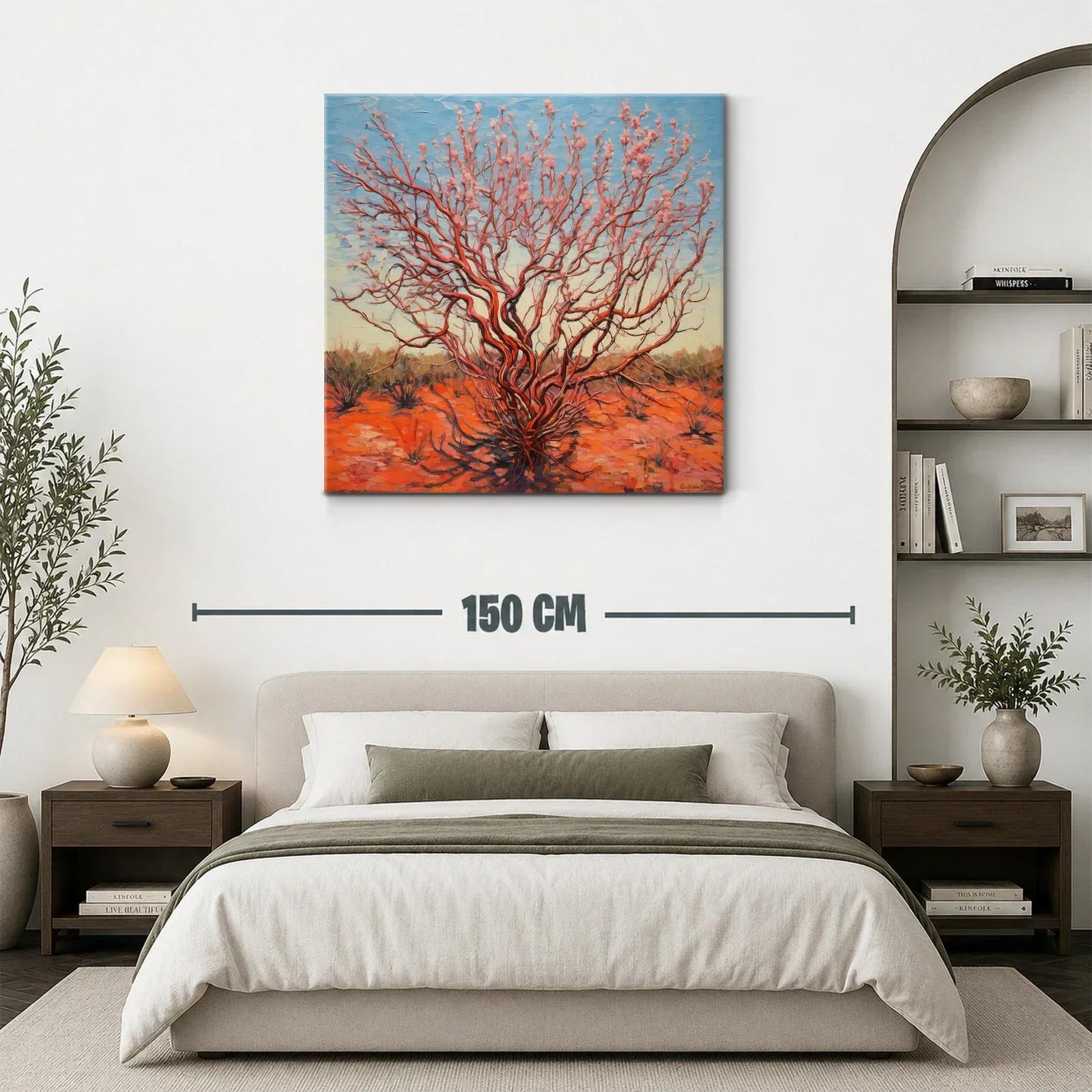 Árbol florido en paisaje desértico al atardecer — miniatura 3