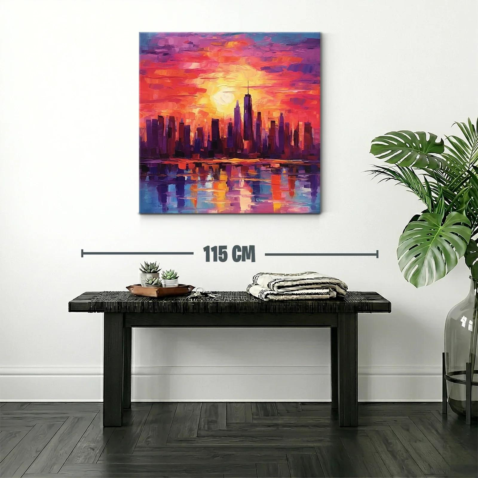 Atardecer vibrante sobre una ciudad moderna y reflejos sorprendentes — miniatura 2