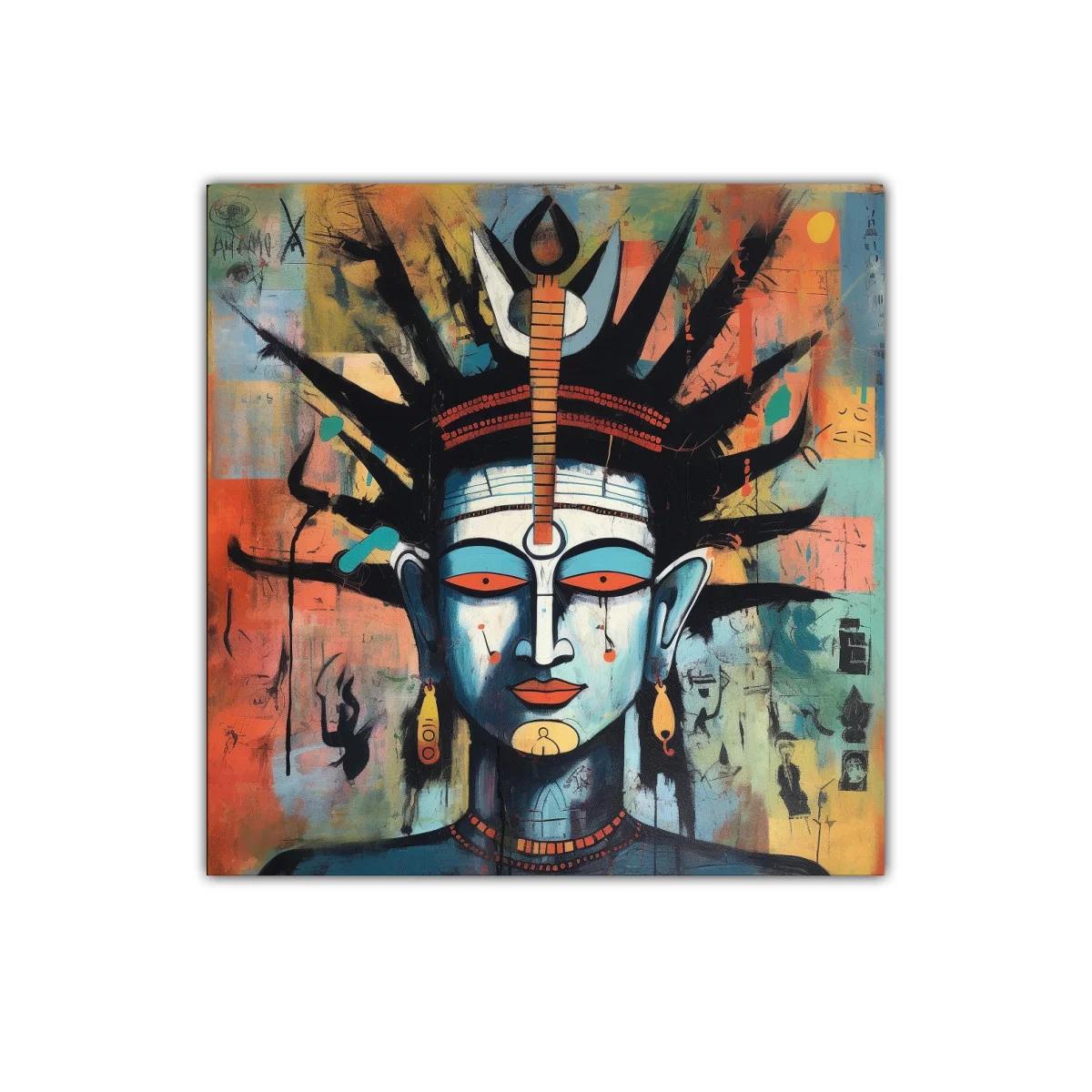 Retrato expresivo con tonos cálidos y fríos contrastantes — imagen principal