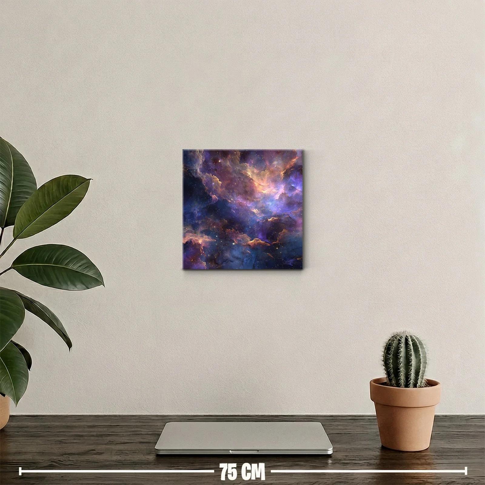 Universo estrellado con tonos violetas y dorados — miniatura 2