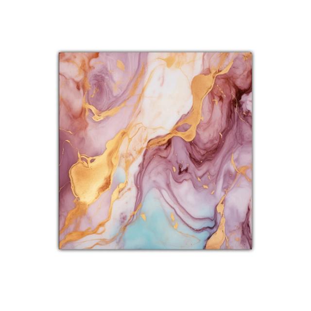 Cuadro decorativo con mármol beige rosa y dorado