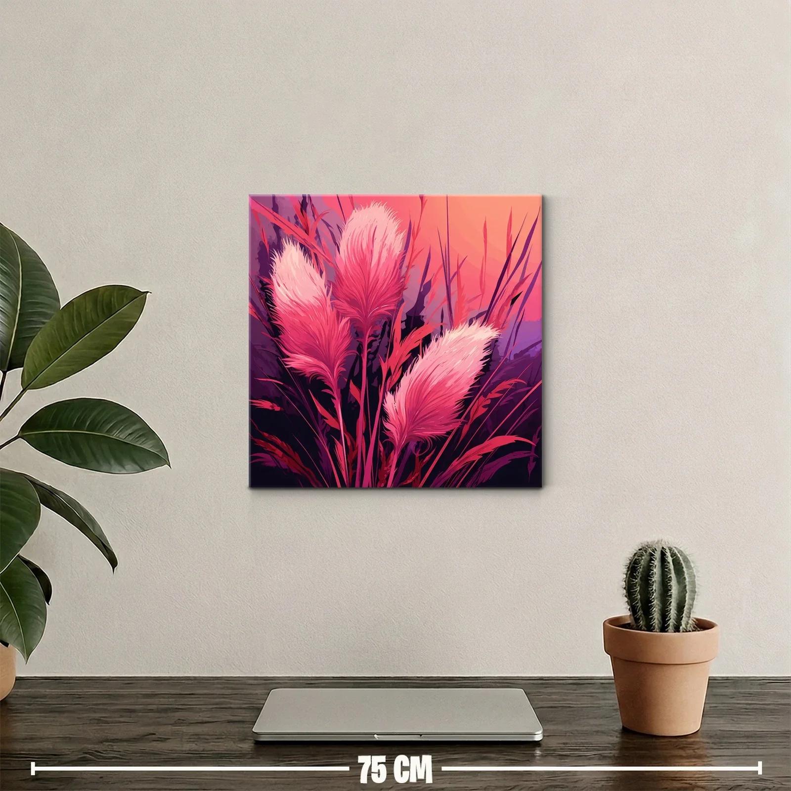 Ramas con plumas rosas en ambiente vibrante — miniatura 2