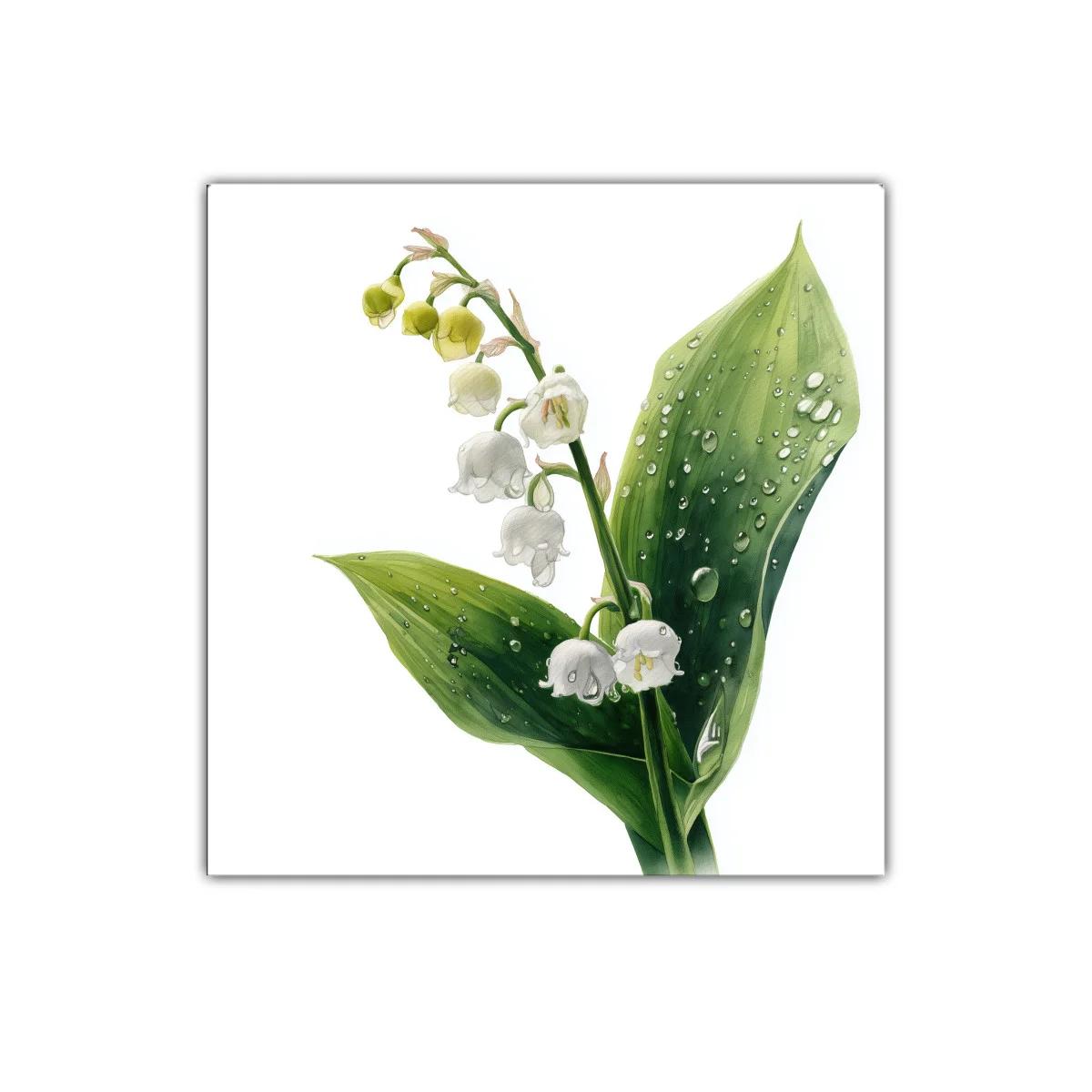 Elegancia natural de lirios de los valles con gotas de agua — imagen principal