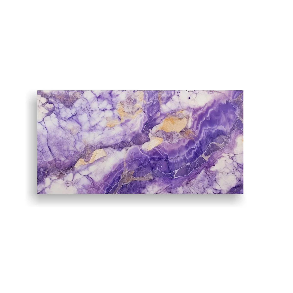 Cuadro mármol violeta con vetas fluidas