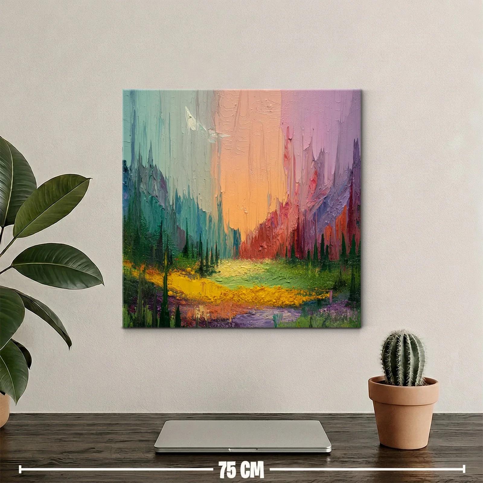 Paisaje abstracto con vibrantes tonos pastel y texturas — miniatura 2