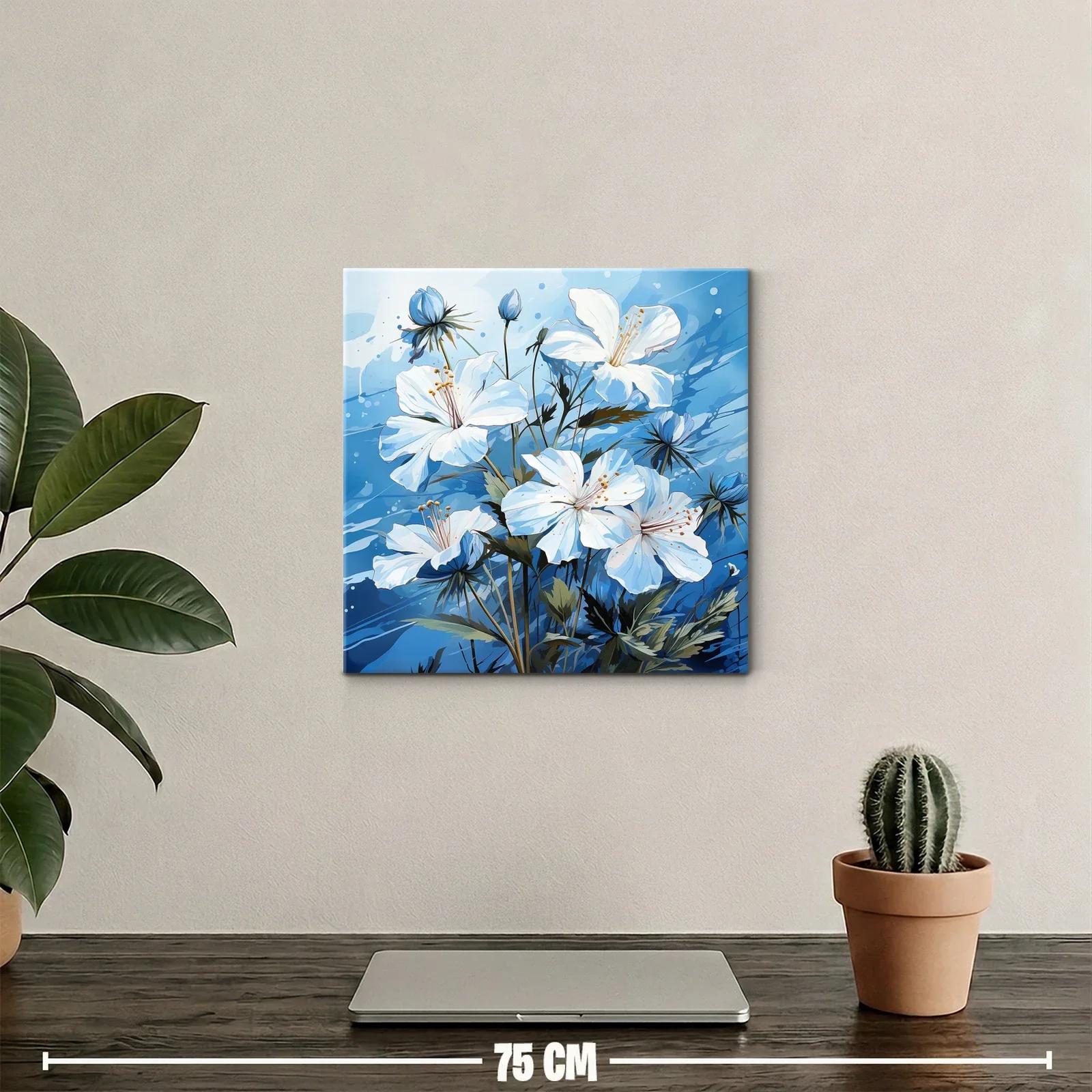 Elegancia floral en tonos frescos y azules vibrantes — miniatura 2