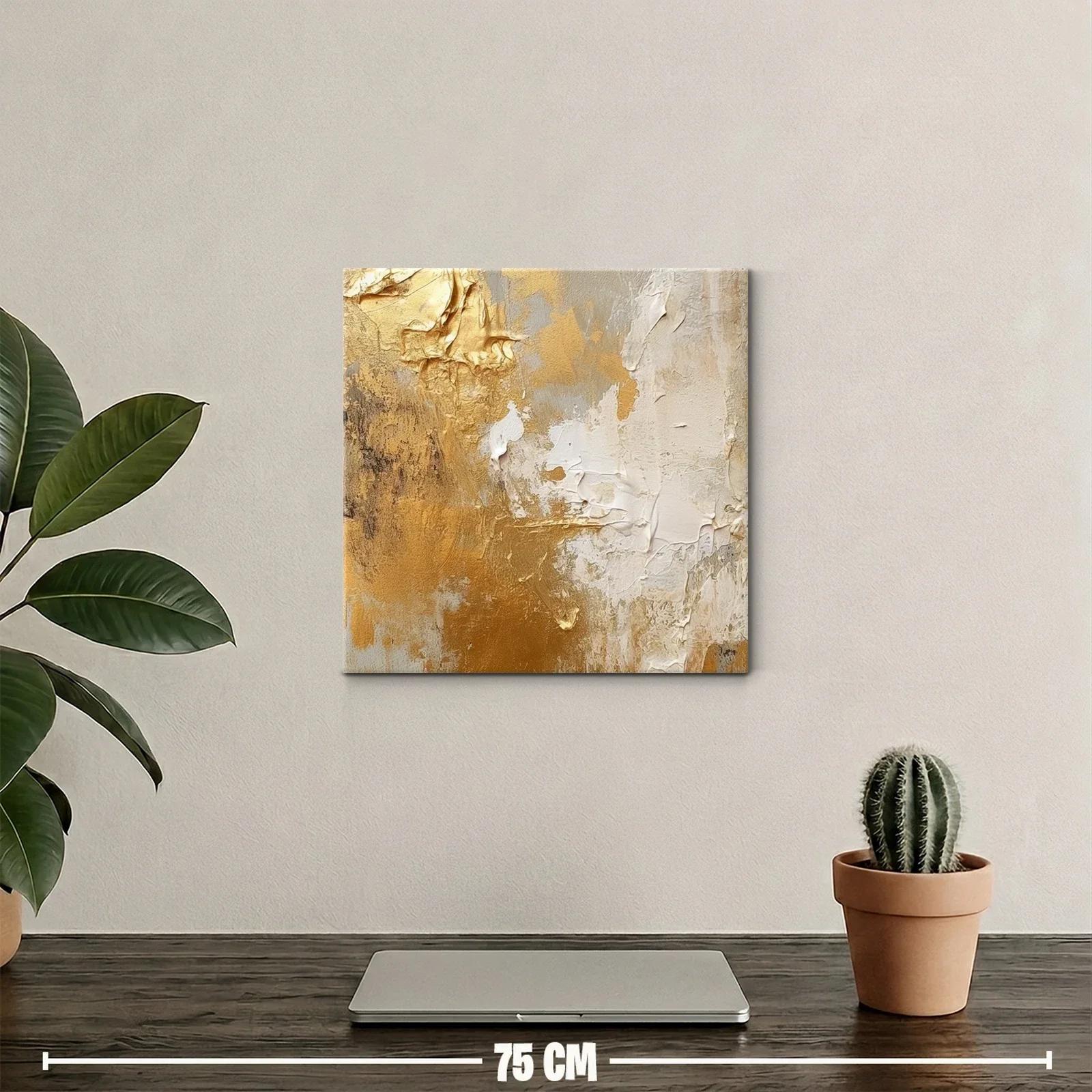Composición abstracta en tonos dorados y beige — miniatura 2