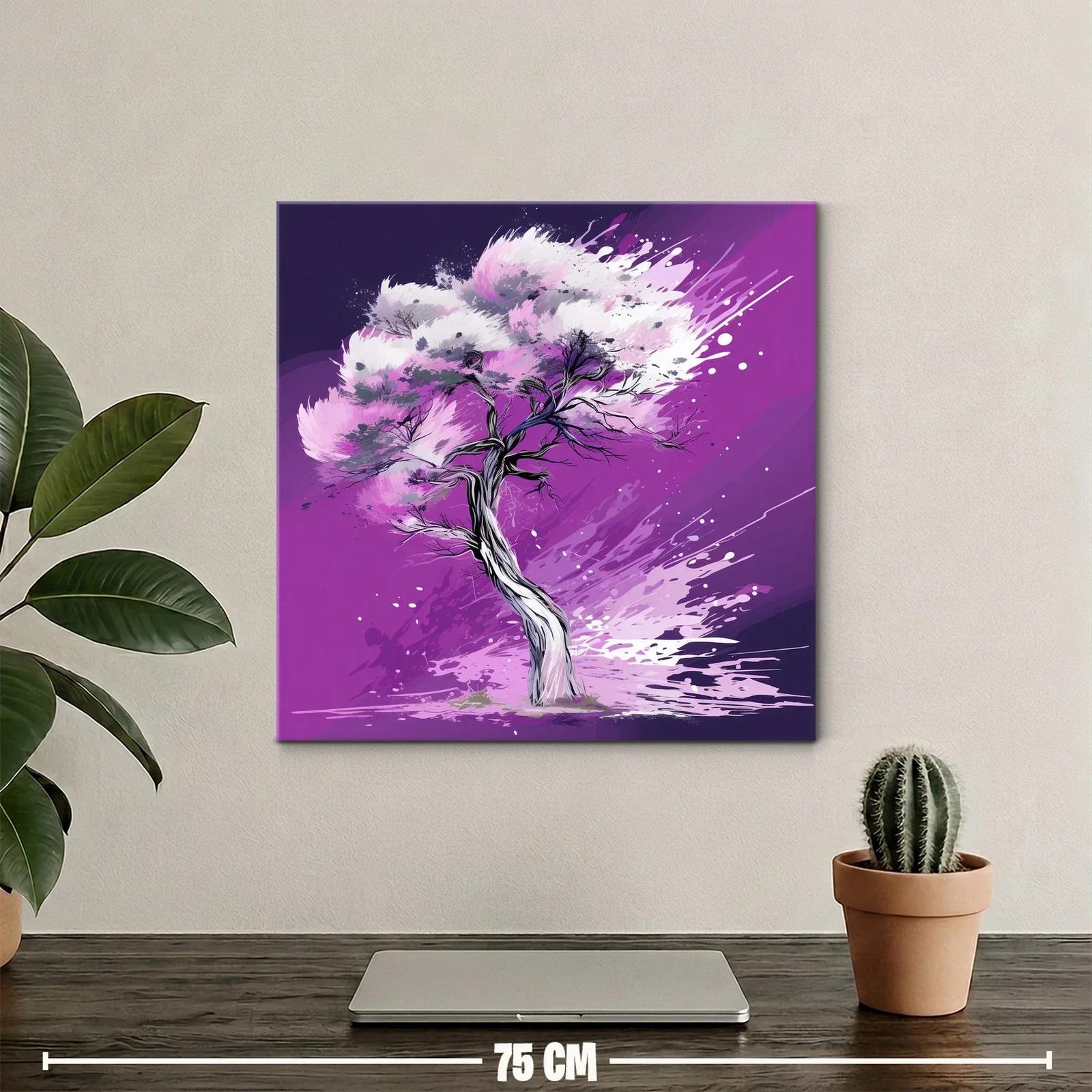 Árbol estilizado con tonos morados y rosas vibrantes — miniatura 2