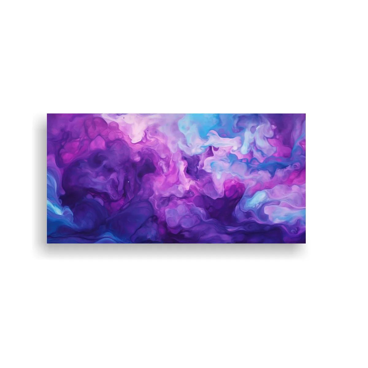 Cuadro nubes de color abstractas en violeta y turquesa