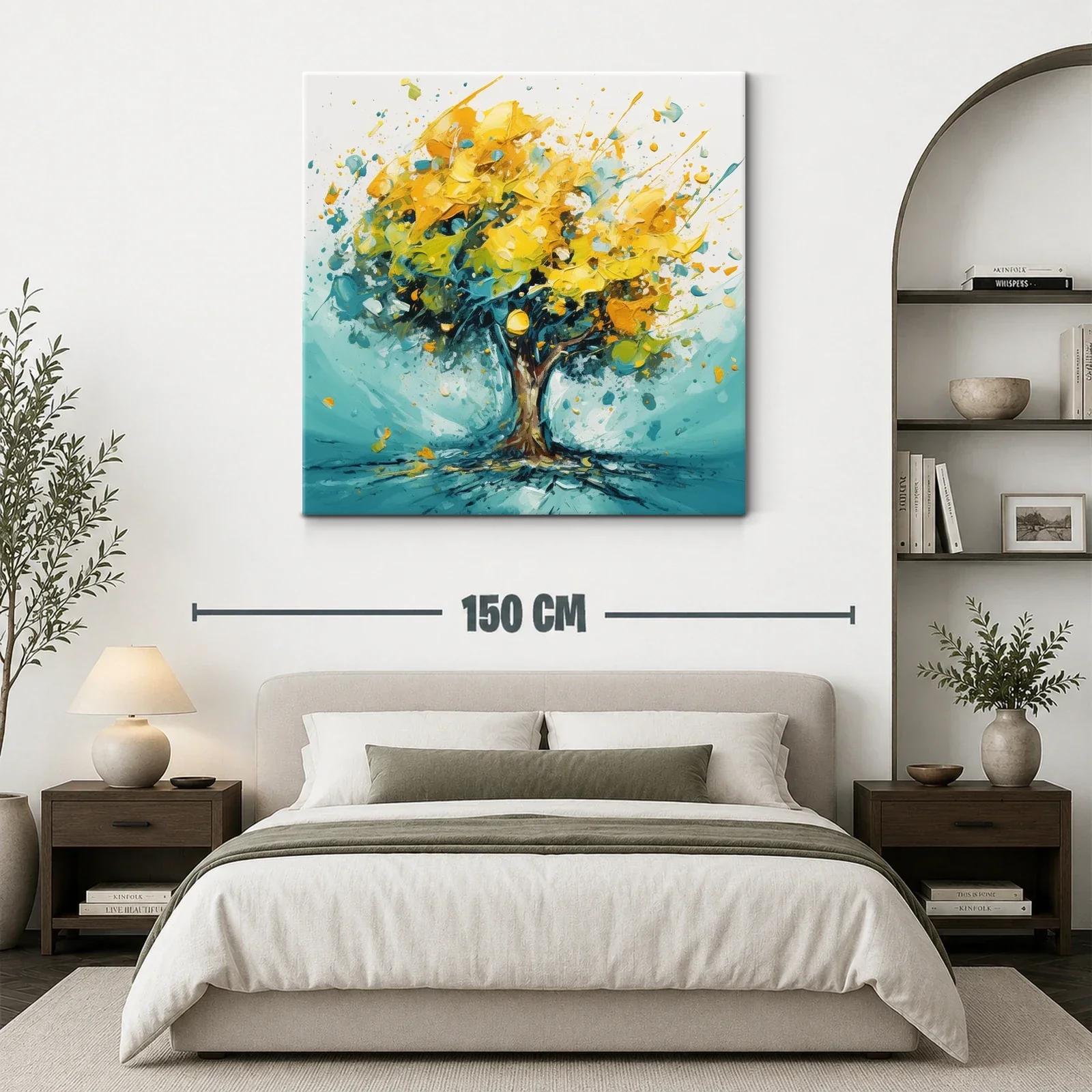 Árbol vibrante en tonos amarillos y azules — miniatura 3