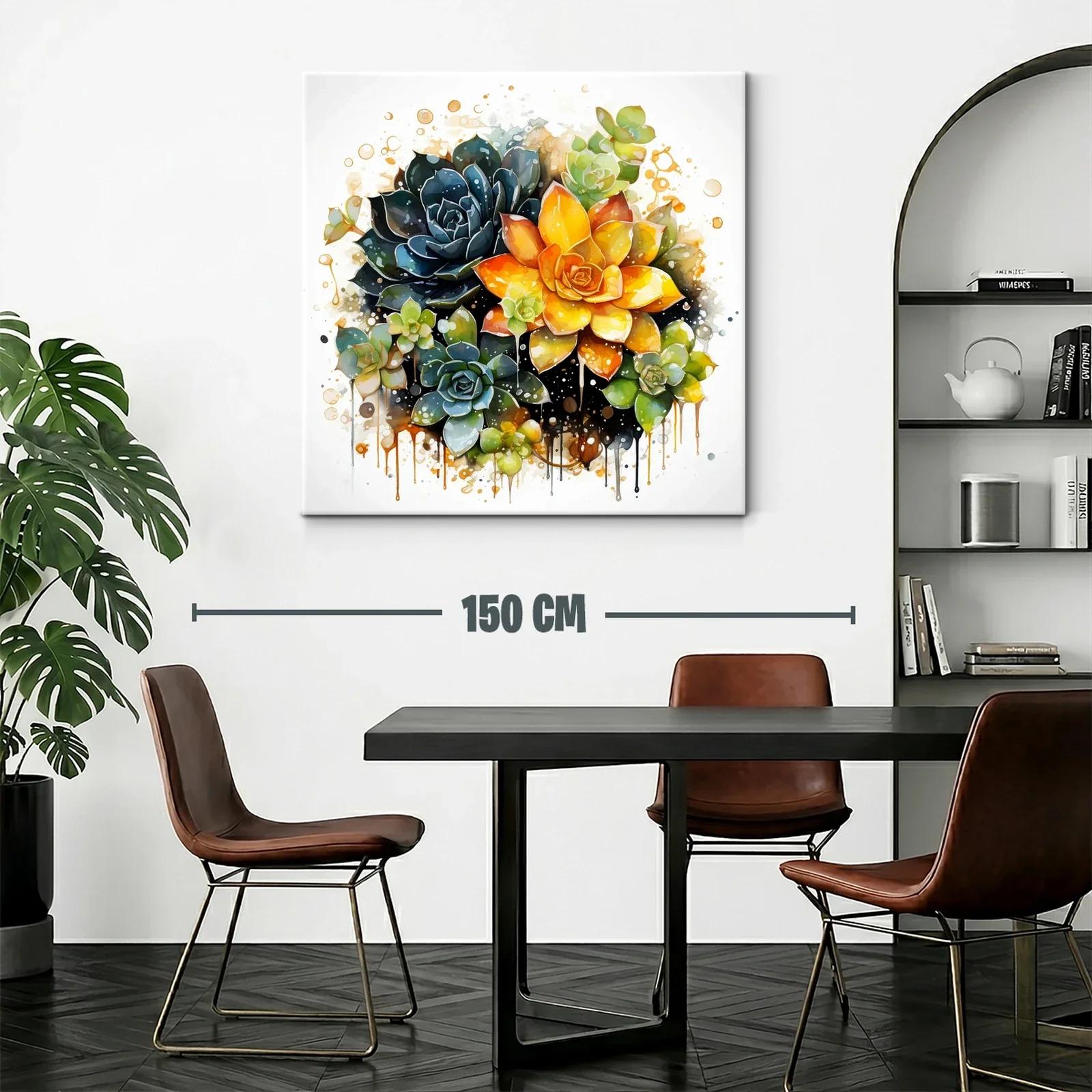 Exquisito cuadro de suculentas con tonos vibrantes y contrastes — miniatura 2