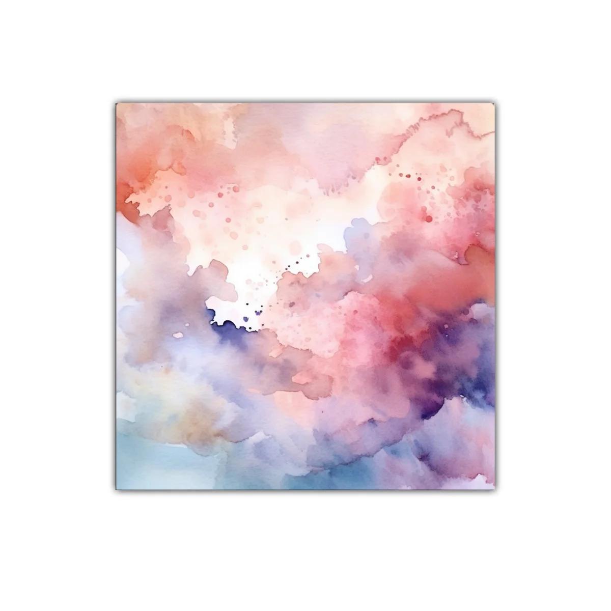 Cuadro abstracto en tonos suaves rosas y lilas — imagen principal