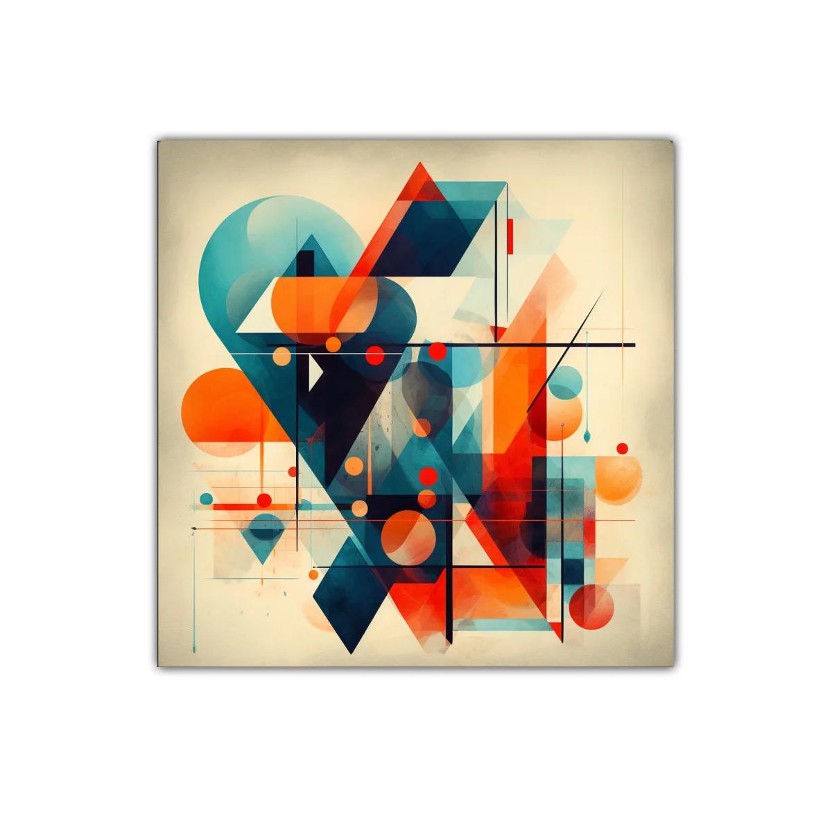 Composición abstracta con formas geométricas en vibrantes colores