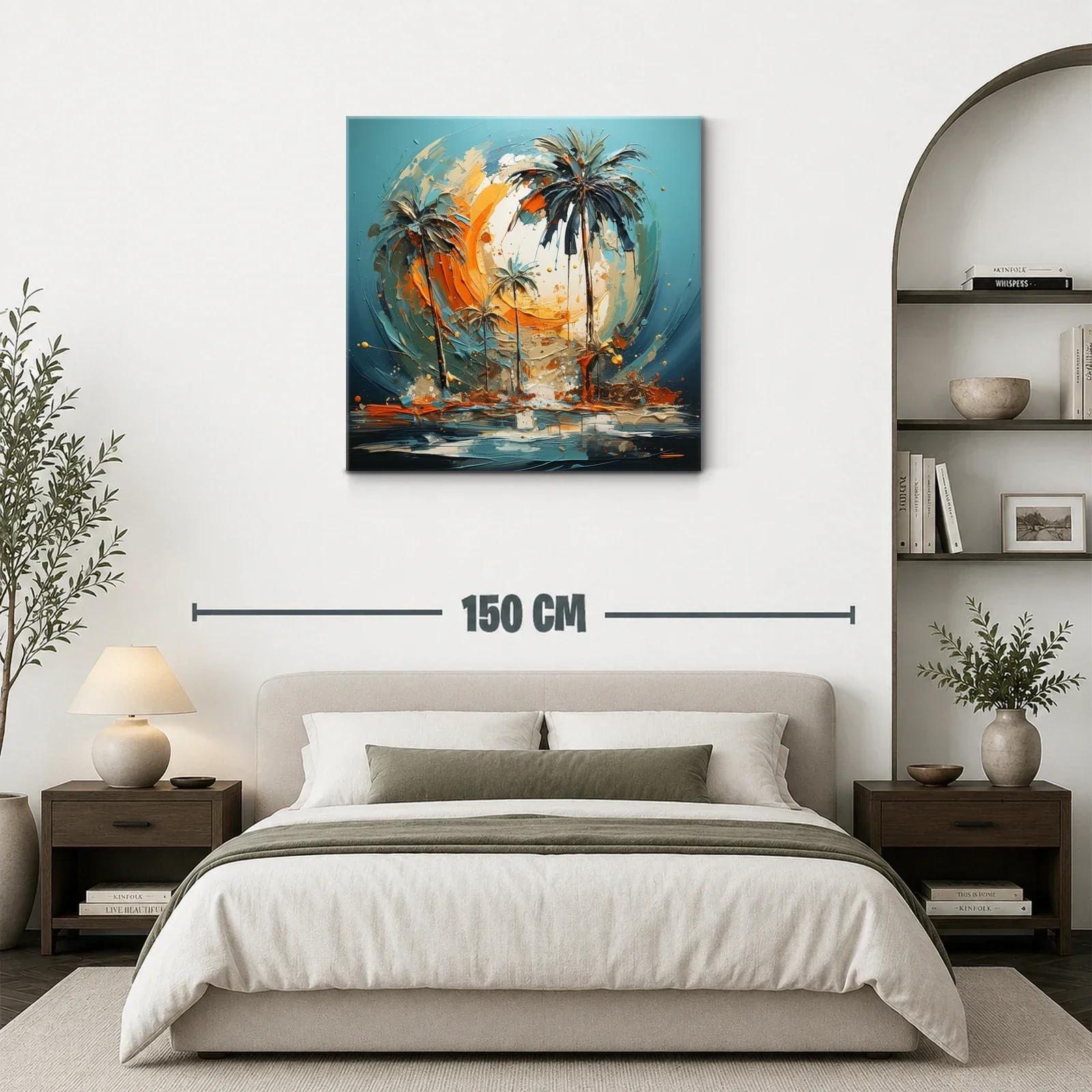 Palmeras vibrantes al atardecer en paisaje tropical — miniatura 3
