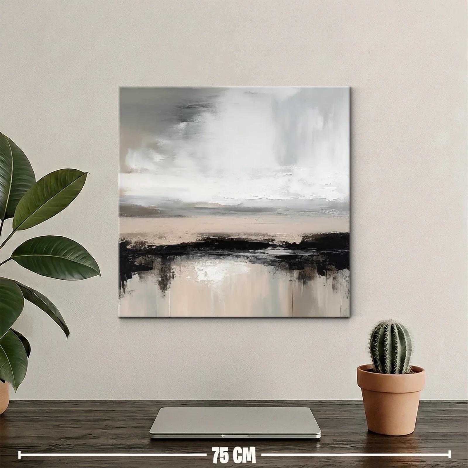 Paisaje abstracto en tonos neutros y texturas suaves — miniatura 2