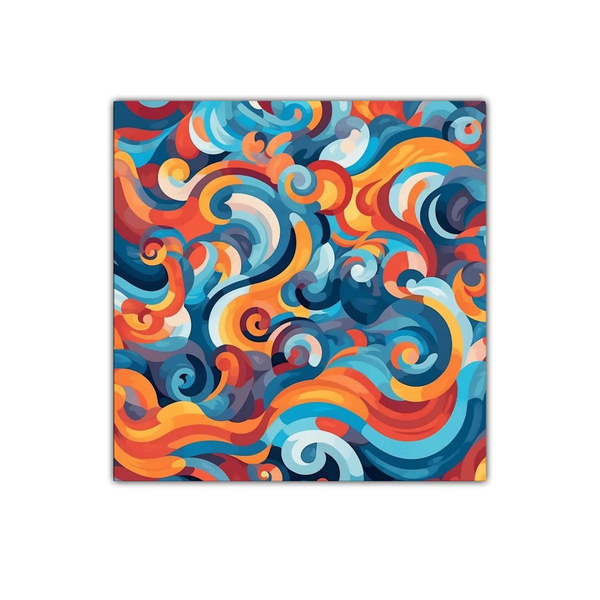 Cuadro abstracto de formas y colores vibrantes