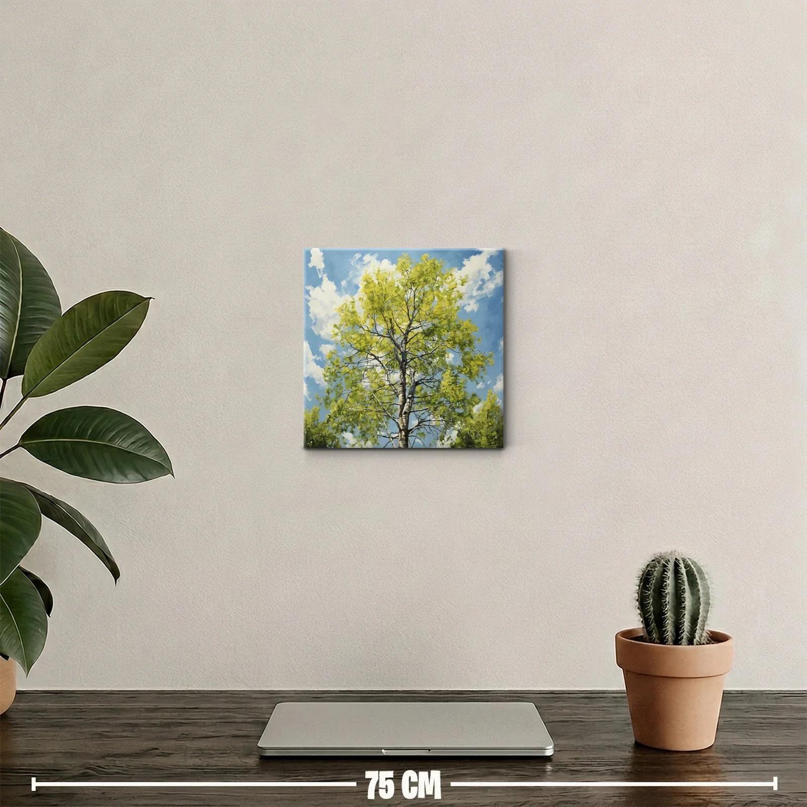 Cuadro de árbol con follaje verde bajo cielo azul claro — miniatura 2