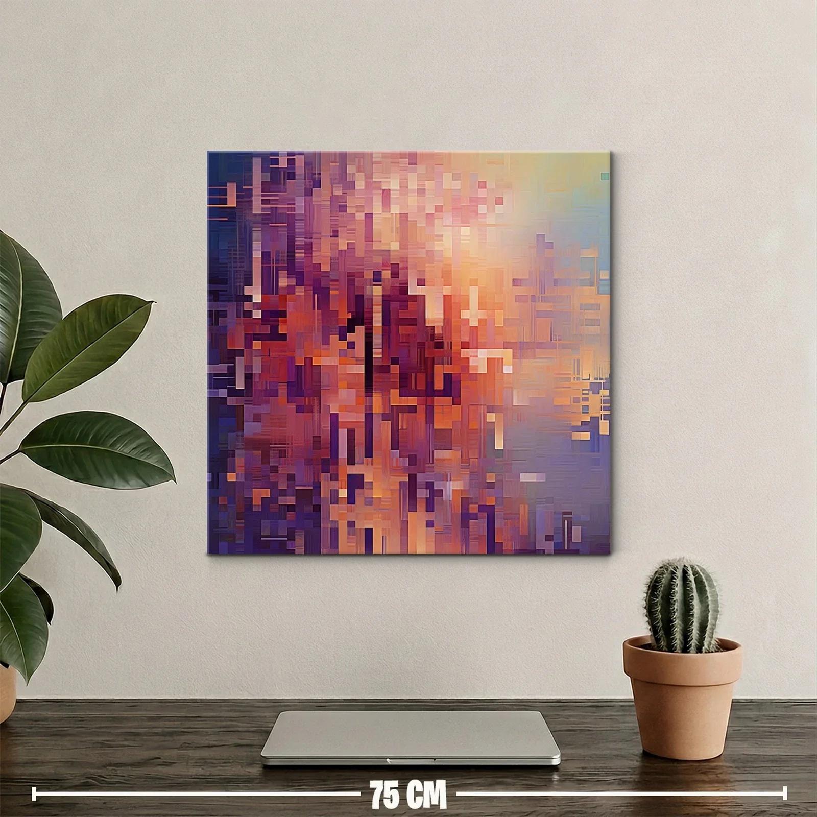 Composición abstracta en tonos cálidos y morados — miniatura 2