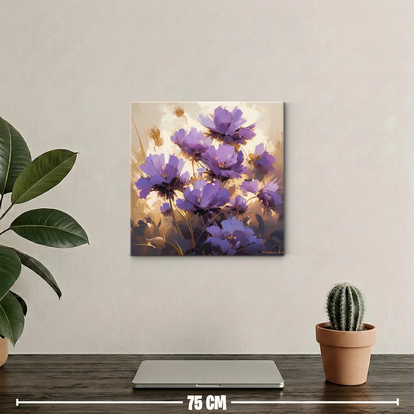 Flores lilas vibrantes con fondo cálido y luminoso — miniatura 2