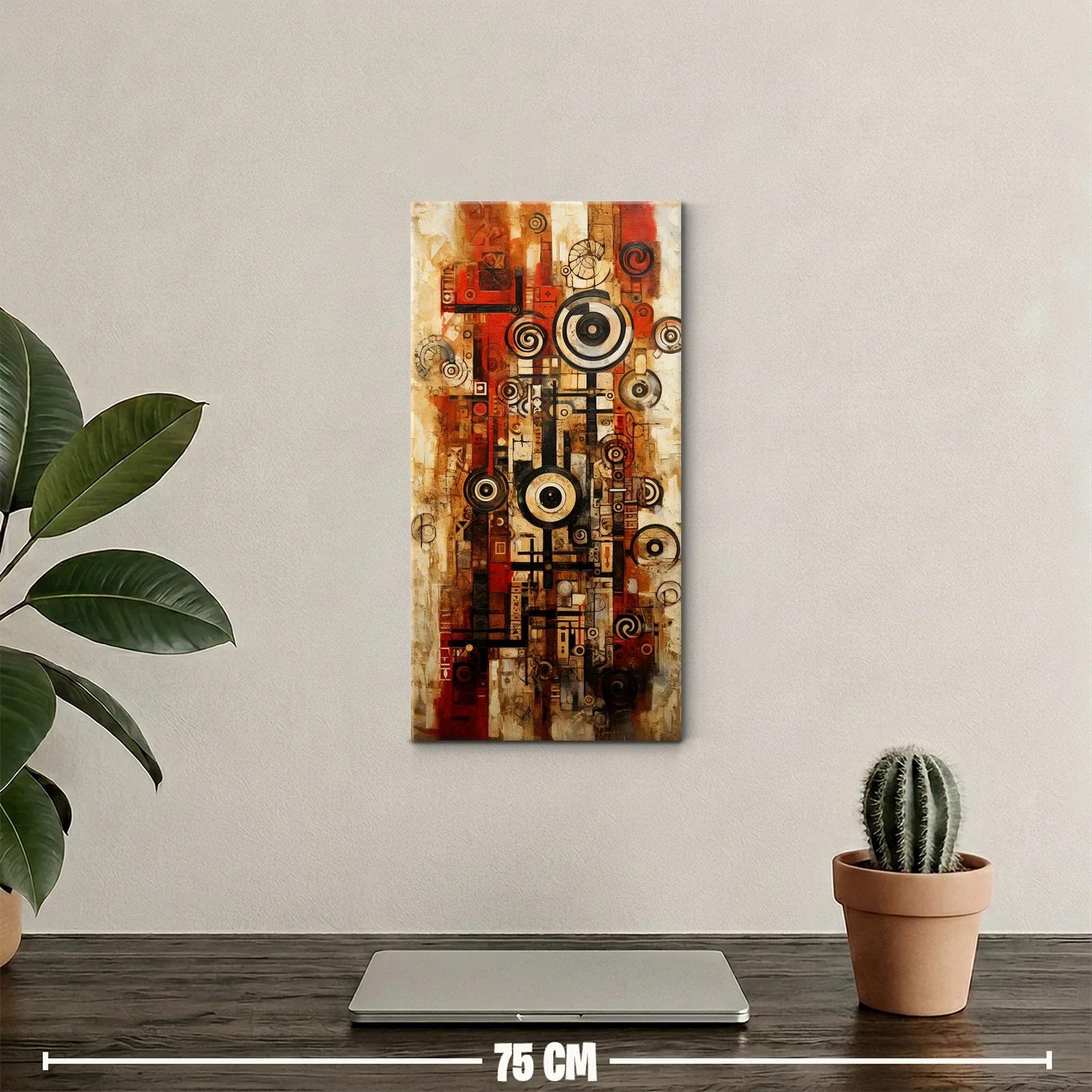 Cuadro círculos concéntricos y espirales en fondo texturizado — miniatura 2