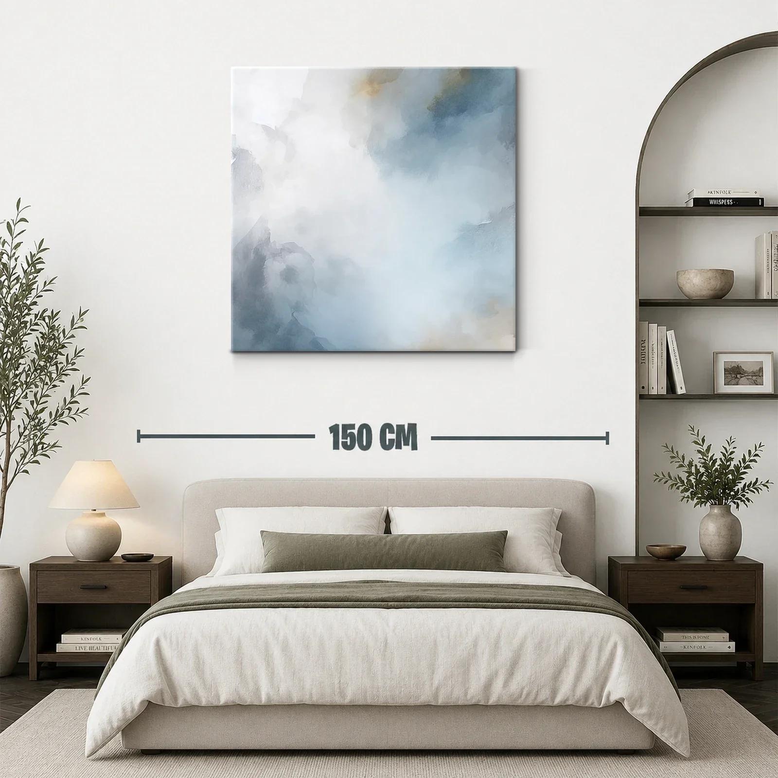 Cuadro abstracto en tonos azules y blancos suaves — miniatura 3