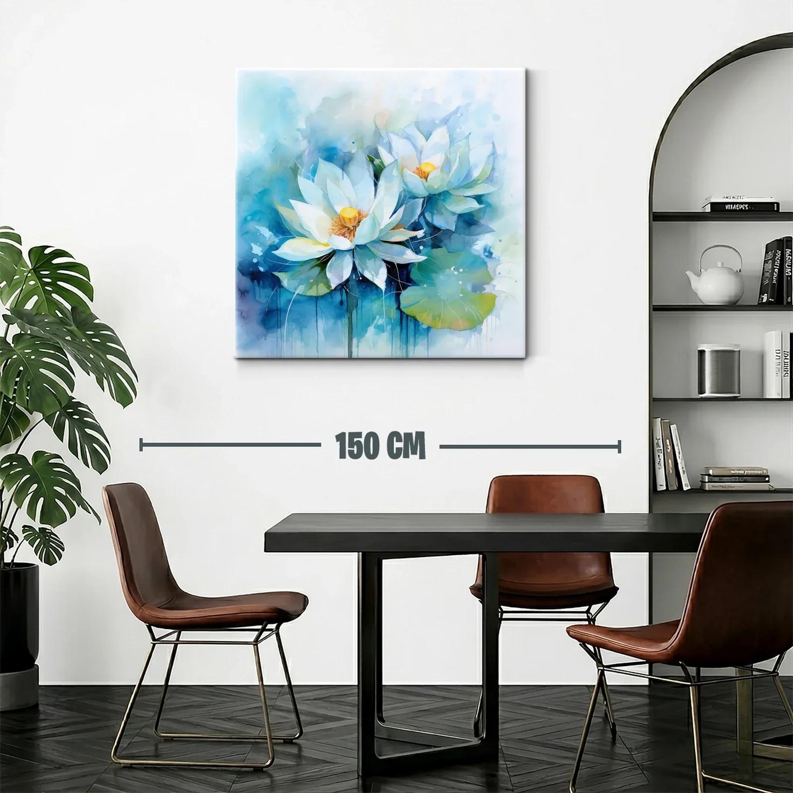 Serenidad en flores de loto blancas y tonos azules — miniatura 2