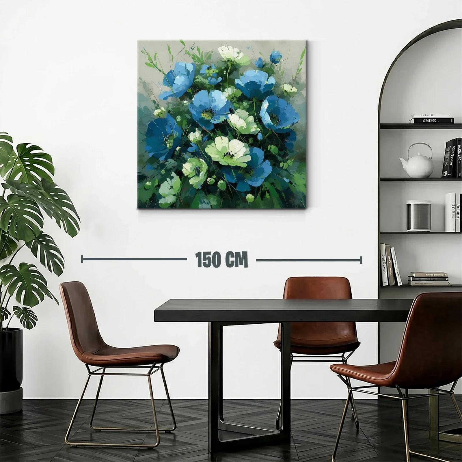 Ramo vibrante de flores azules y verdes en composición natural — miniatura 2
