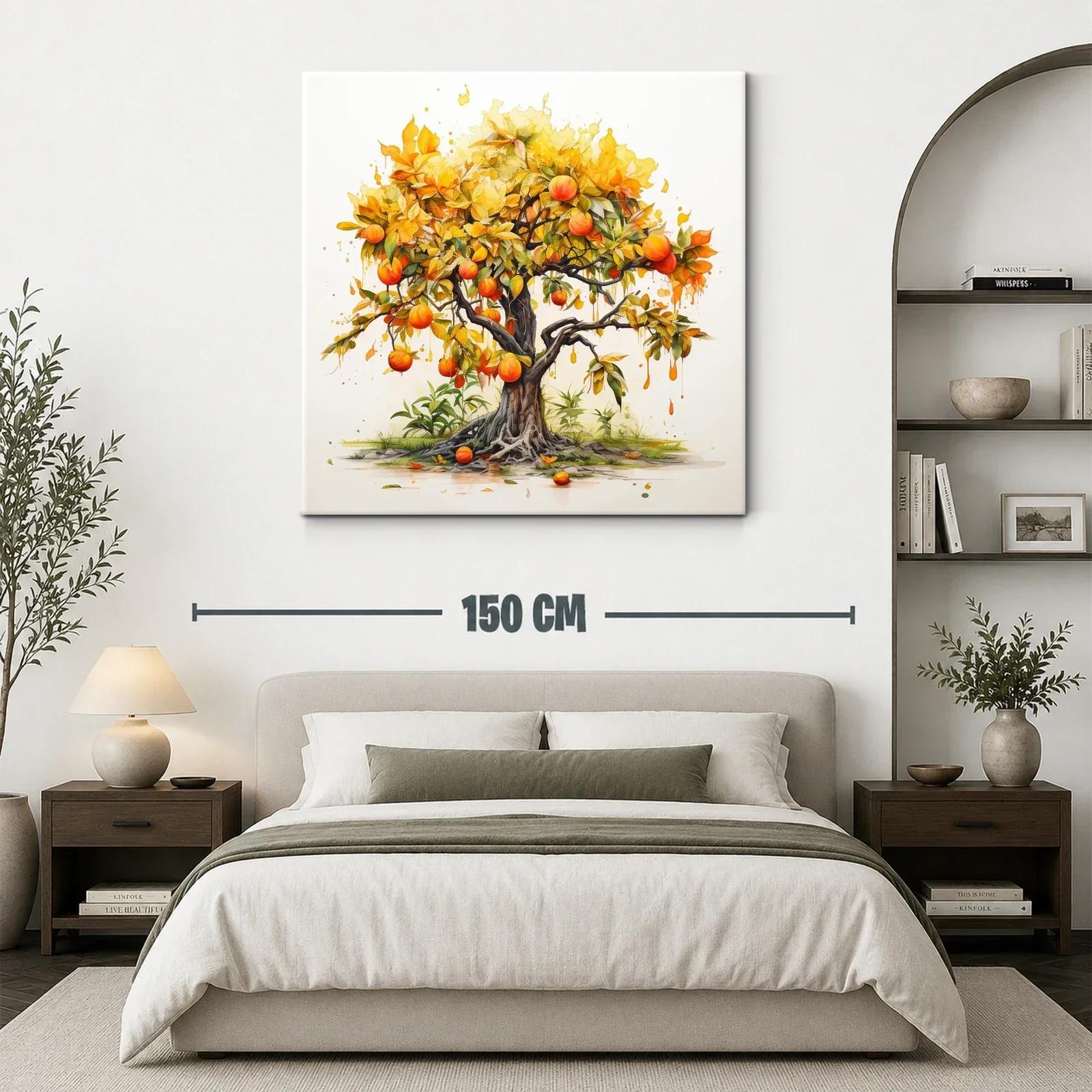 Árbol frutal vibrante con tonos cálidos y detalle artístico — miniatura 3
