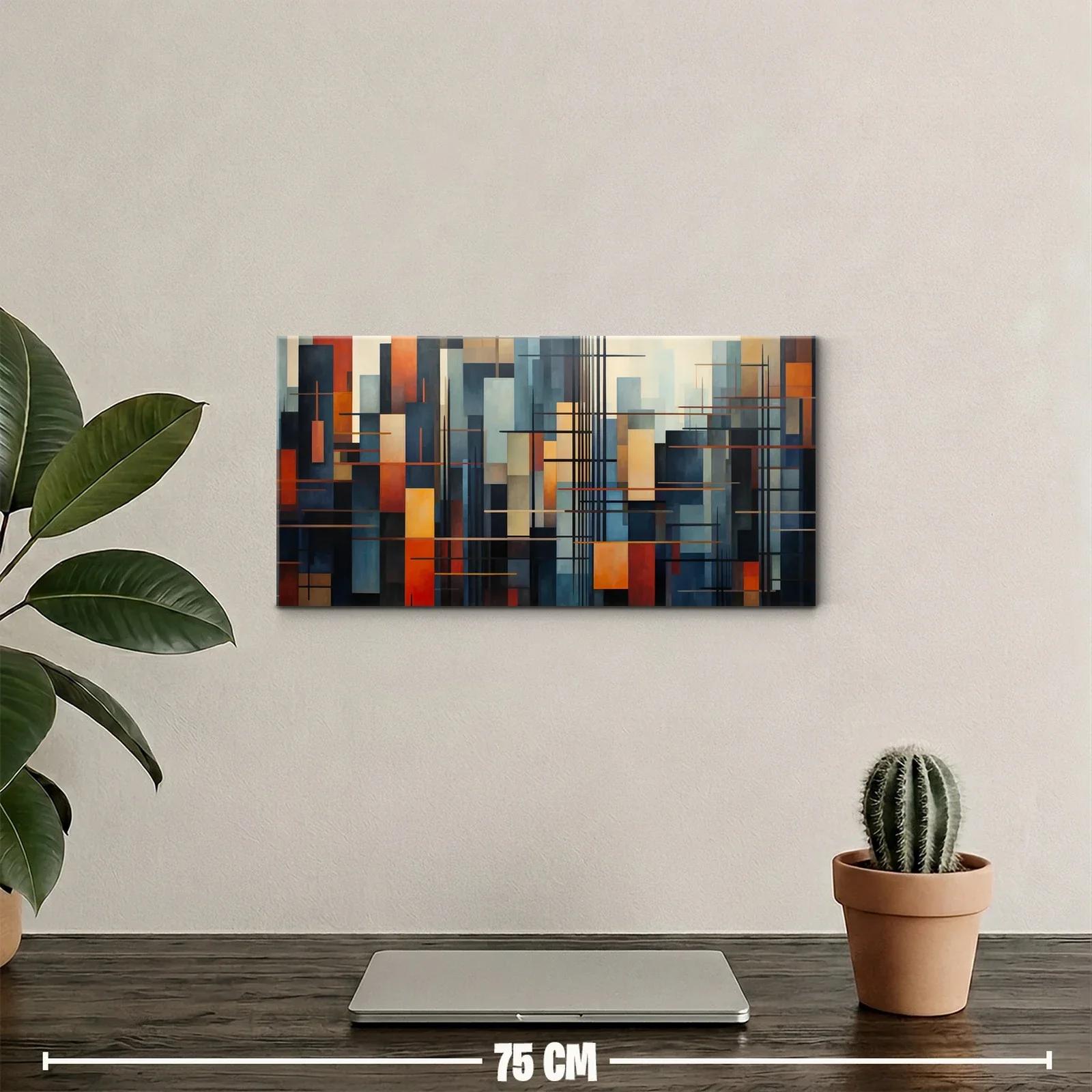 Cuadro composición geométrica abstracta en mosaico urbano — miniatura 2