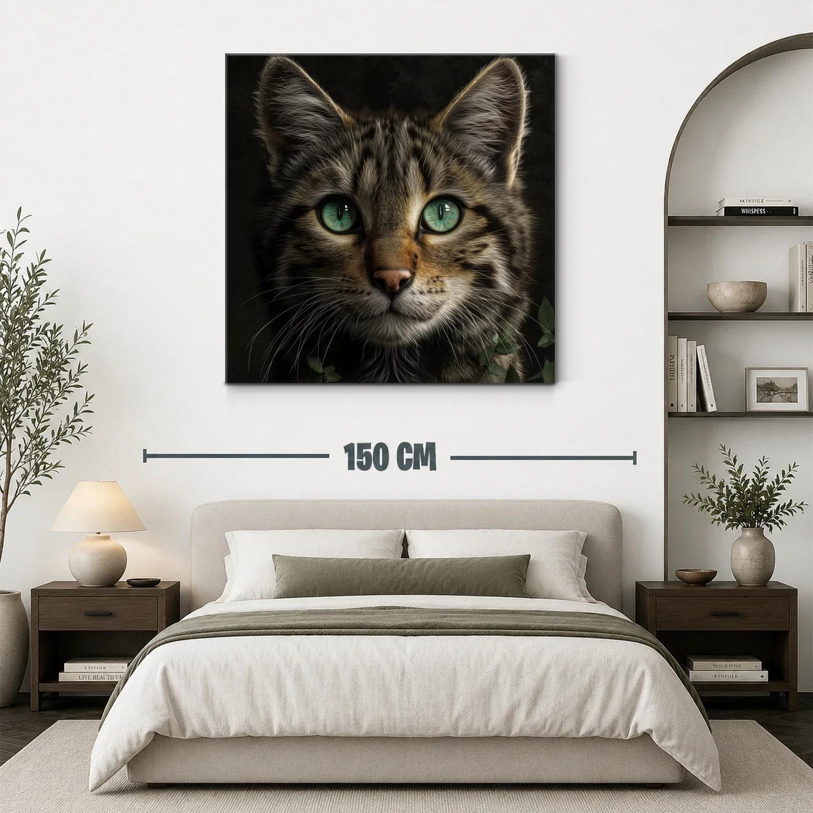 Retrato fascinante de un gato con ojos verdes intensos — miniatura 3