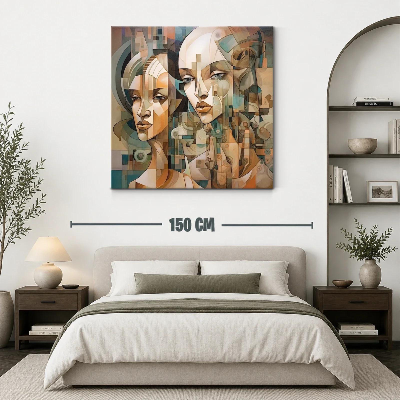 Retrato artístico de dos rostros en tonos cálidos y fríos — miniatura 3