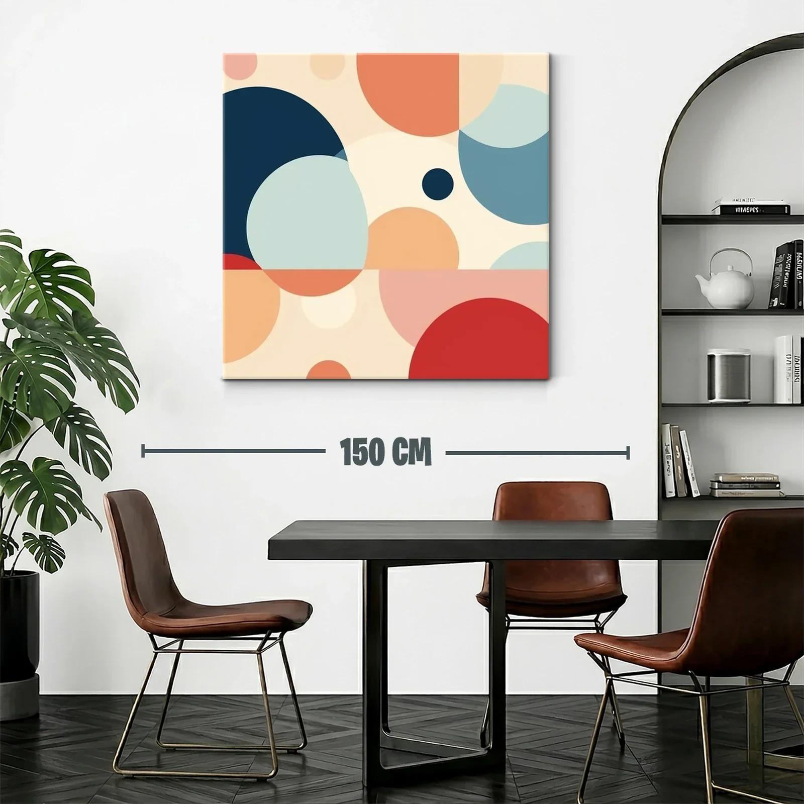 Composición abstracta con círculos en tonos cálidos y azulados — miniatura 2