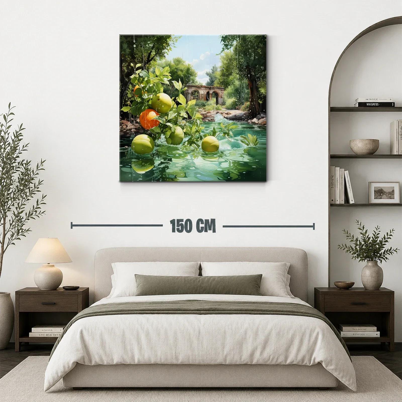 Naturaleza fresca con frutas y paisaje rústico — miniatura 3